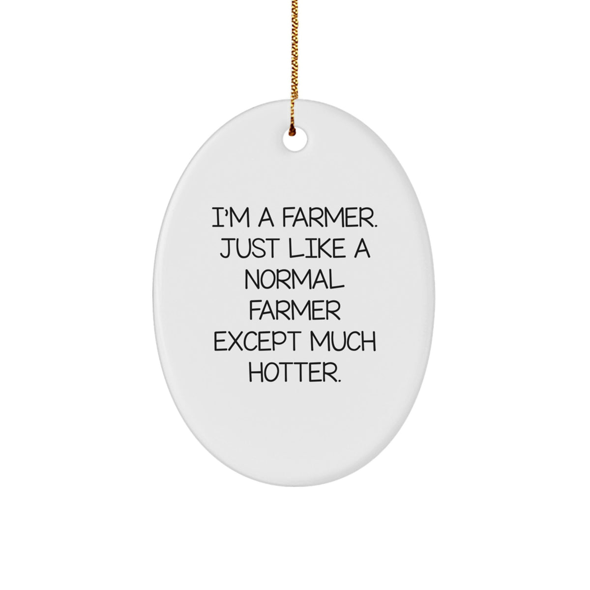 Fun Farmer Oval Ornament Gifts for Farmer Men Women Friends Family - I'm A Farmer Just Like A Normal Farmer Except Much Hotter. Christmas Unique Gifts from Friends to Farmer - Image 1