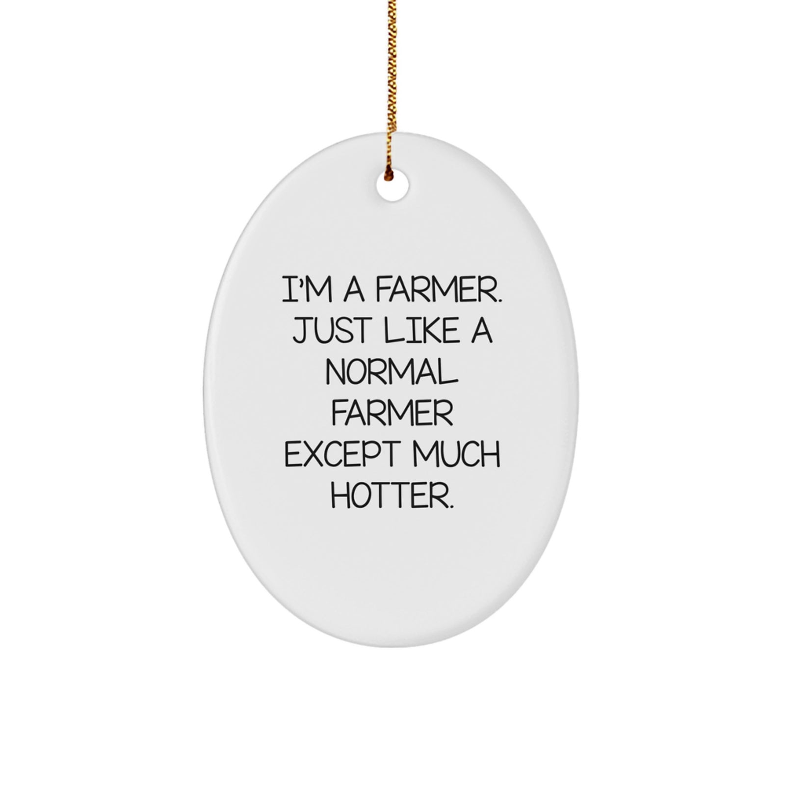 Fun Farmer Oval Ornament Gifts for Farmer Men Women Friends Family - I'm A Farmer Just Like A Normal Farmer Except Much Hotter. Christmas Unique Gifts from Friends to Farmer - Image 1