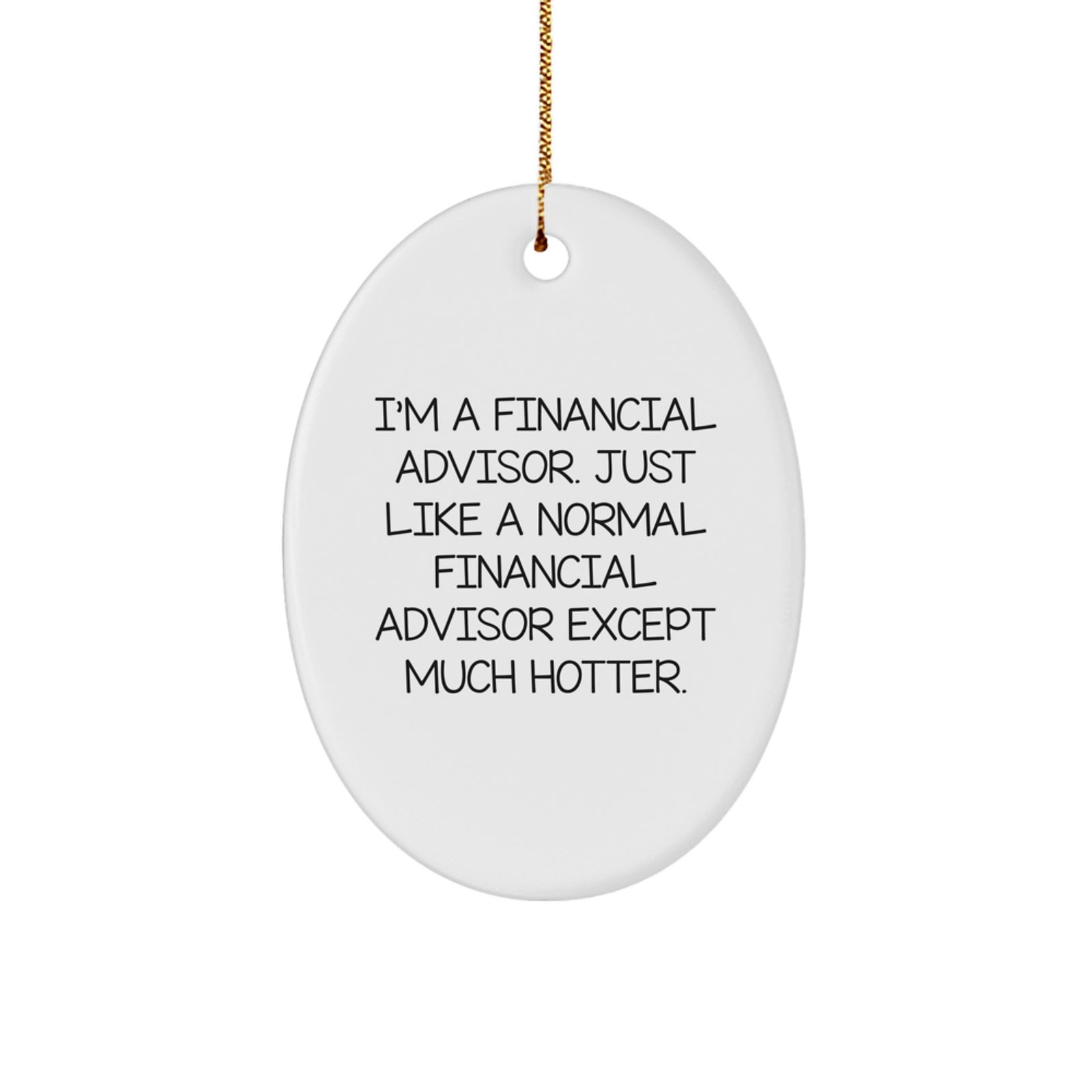 Funny Financial Advisor Gifts for Men from Friends, Oval Ornament I'm A Financial Advisor Except Much Hotter, Christmas Unique Decorations - Image 1