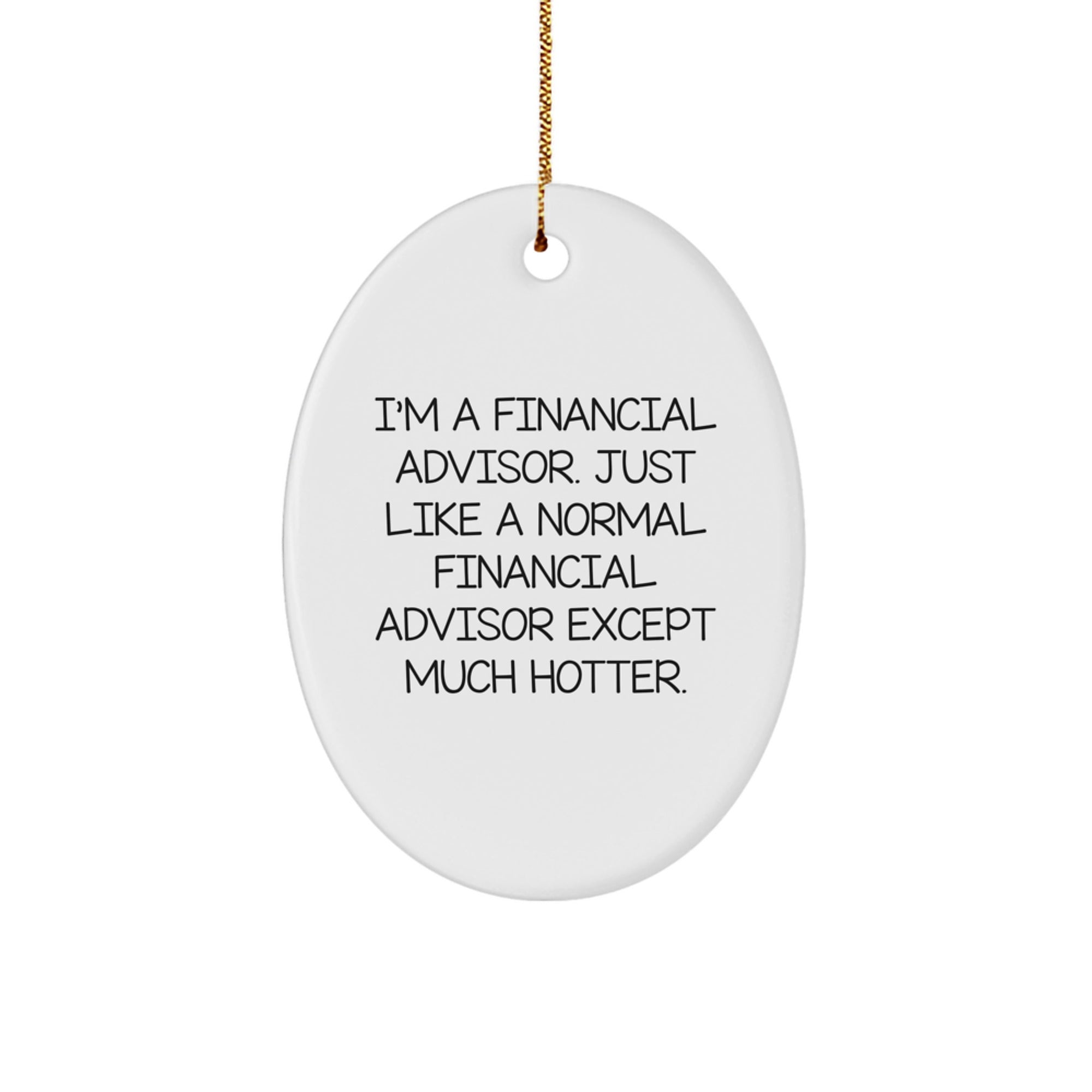 Funny Financial Advisor Gifts for Men from Friends, Oval Ornament I'm A Financial Advisor Except Much Hotter, Christmas Unique Decorations - Image 1