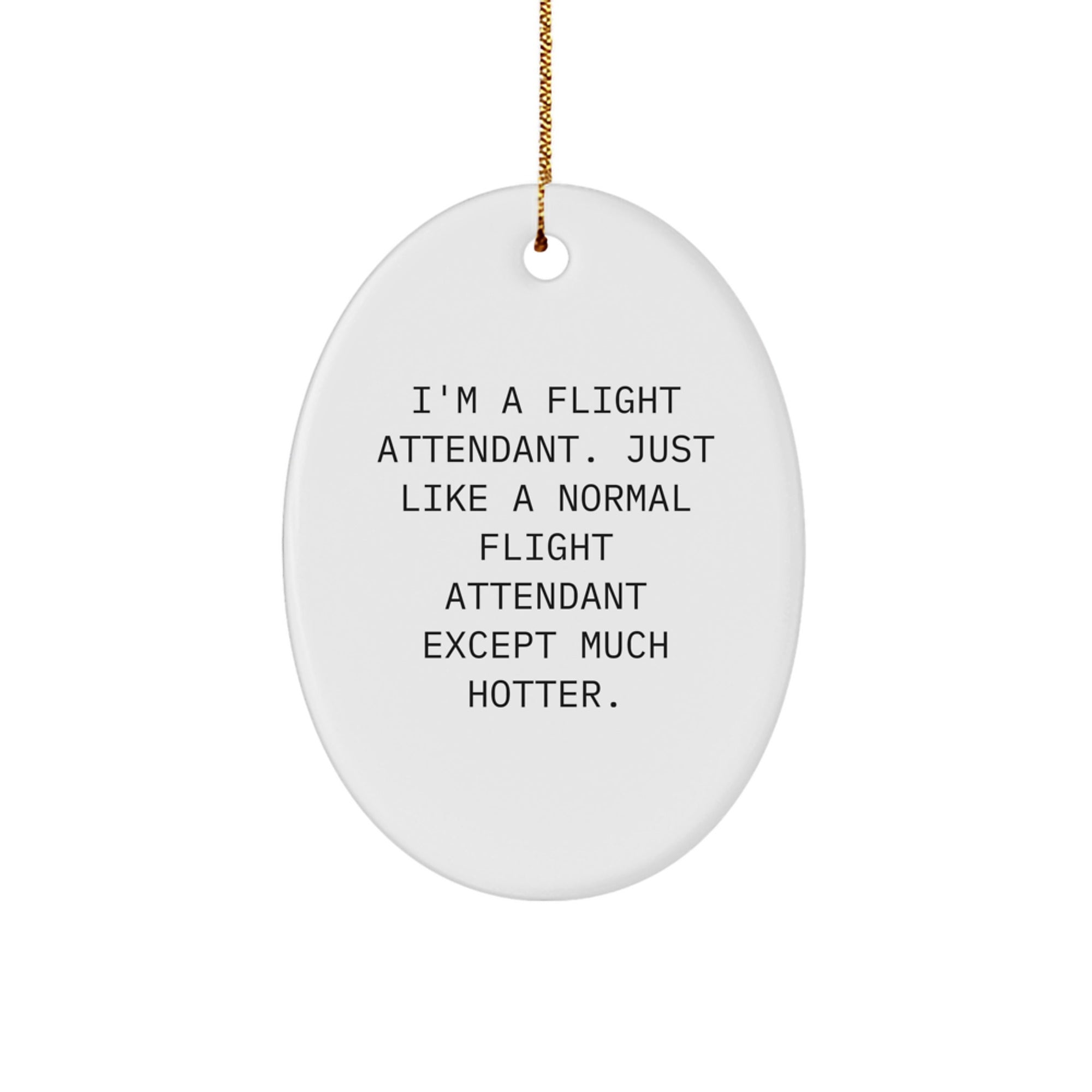 Funny Flight Attendant Oval Ornament Gifts for Men, Women, Friends, Coworkers, Family from Flight Attendants, Unique Christmas Unique Gifts - Image 1