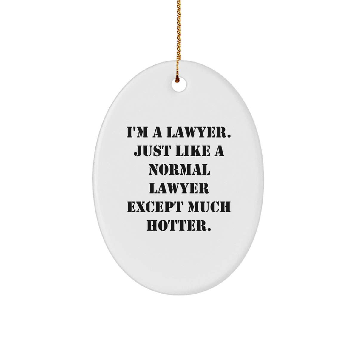 Funny Lawyer Oval Ornament, Oval Ornament Gifts for Lawyer Friends and Family, Christmas Unique Gifts from Men to Women Lawyer - Image 1