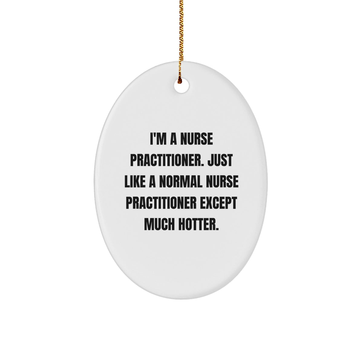 Funny Nurse Practitioner Gifts for Nurse Practitioner Friends and Family, Oval Ornament with Humorous Quote, Gifts from Friends to Coworkers, Christmas Unique Nurse Practitioner Decorations - Image 1