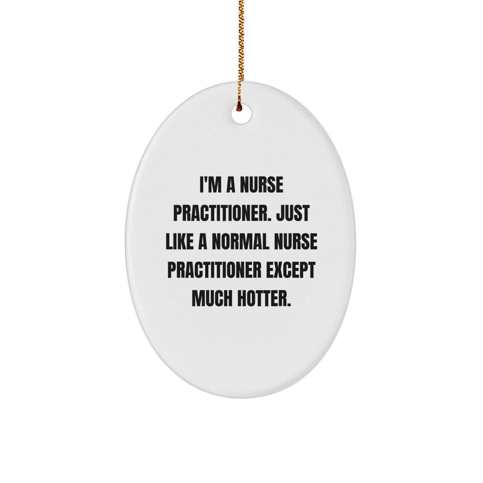 Funny Nurse Practitioner Gifts for Nurse Practitioner Friends and Family, Oval Ornament with Humorous Quote, Gifts from Friends to Coworkers, Christmas Unique Nurse Practitioner Decorations - Image 1