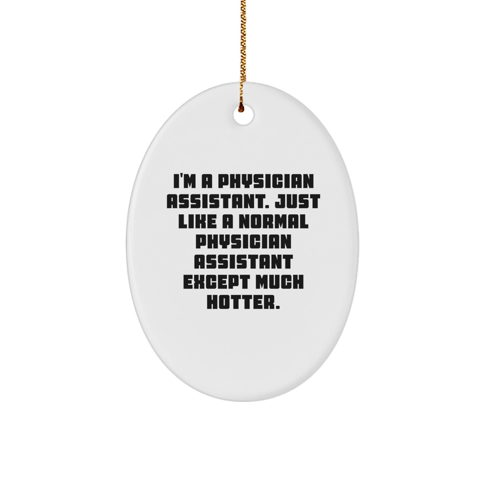 Funny Physician Assistant Oval Ornament Gifts from Friends for Physician Assistant Christmas Unique Decor - Image 1