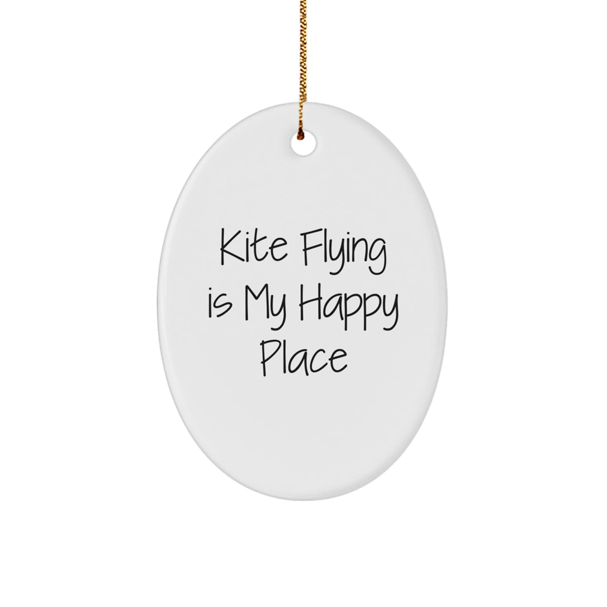 Cheerful Christmas Ornament Gift for Friends - Kite Flying Is My Happy - Image 1