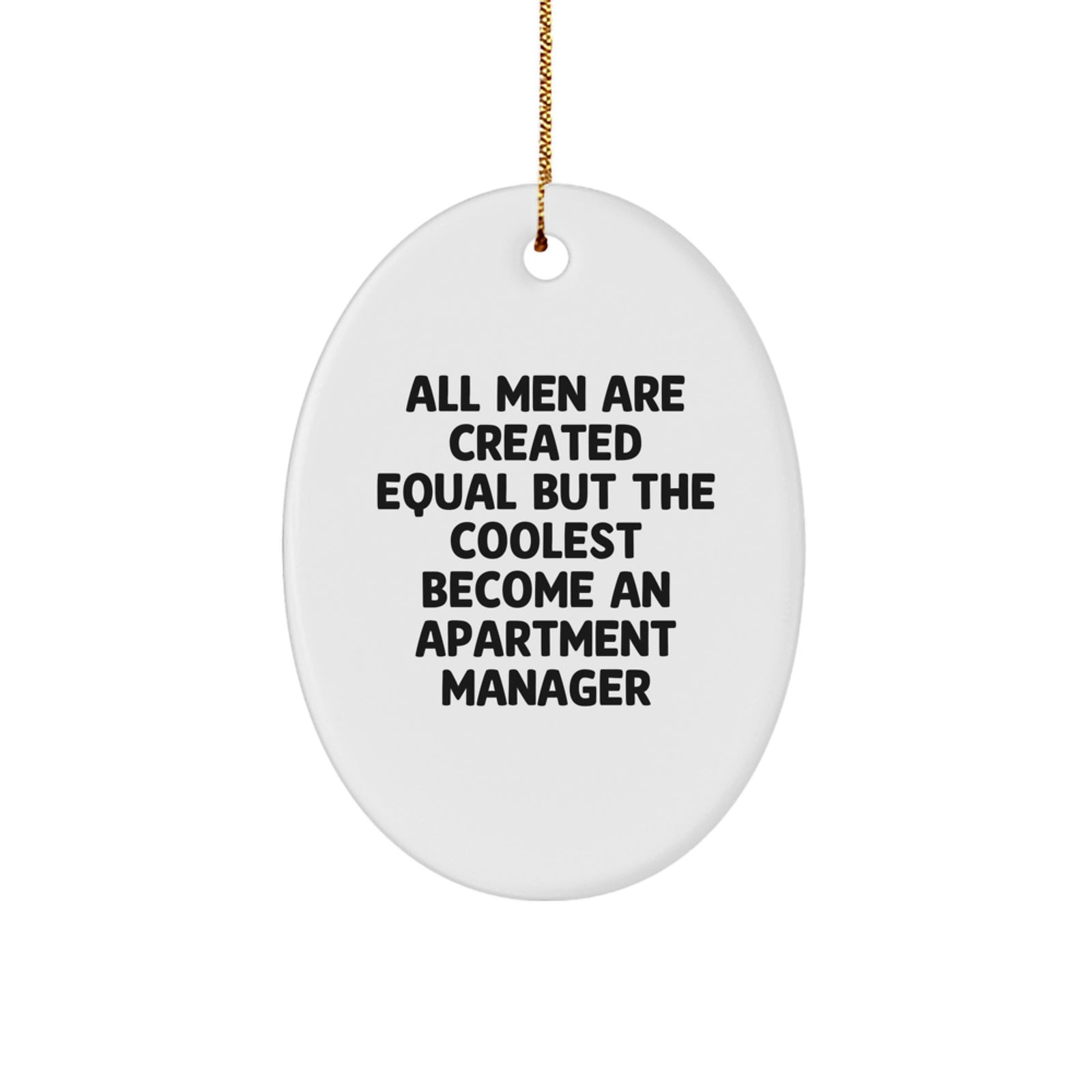 Funny Apartment Manager Gifts from Men - Oval Ornament for Christmas Unique Presents for Apartment Manager Friends - Image 1