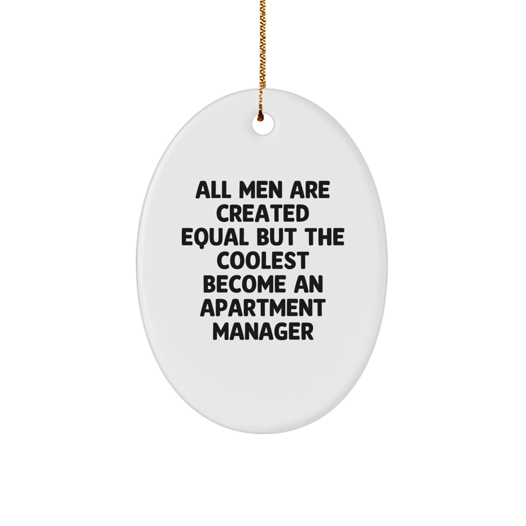 Funny Apartment Manager Gifts from Men - Oval Ornament for Christmas Unique Presents for Apartment Manager Friends - Image 1