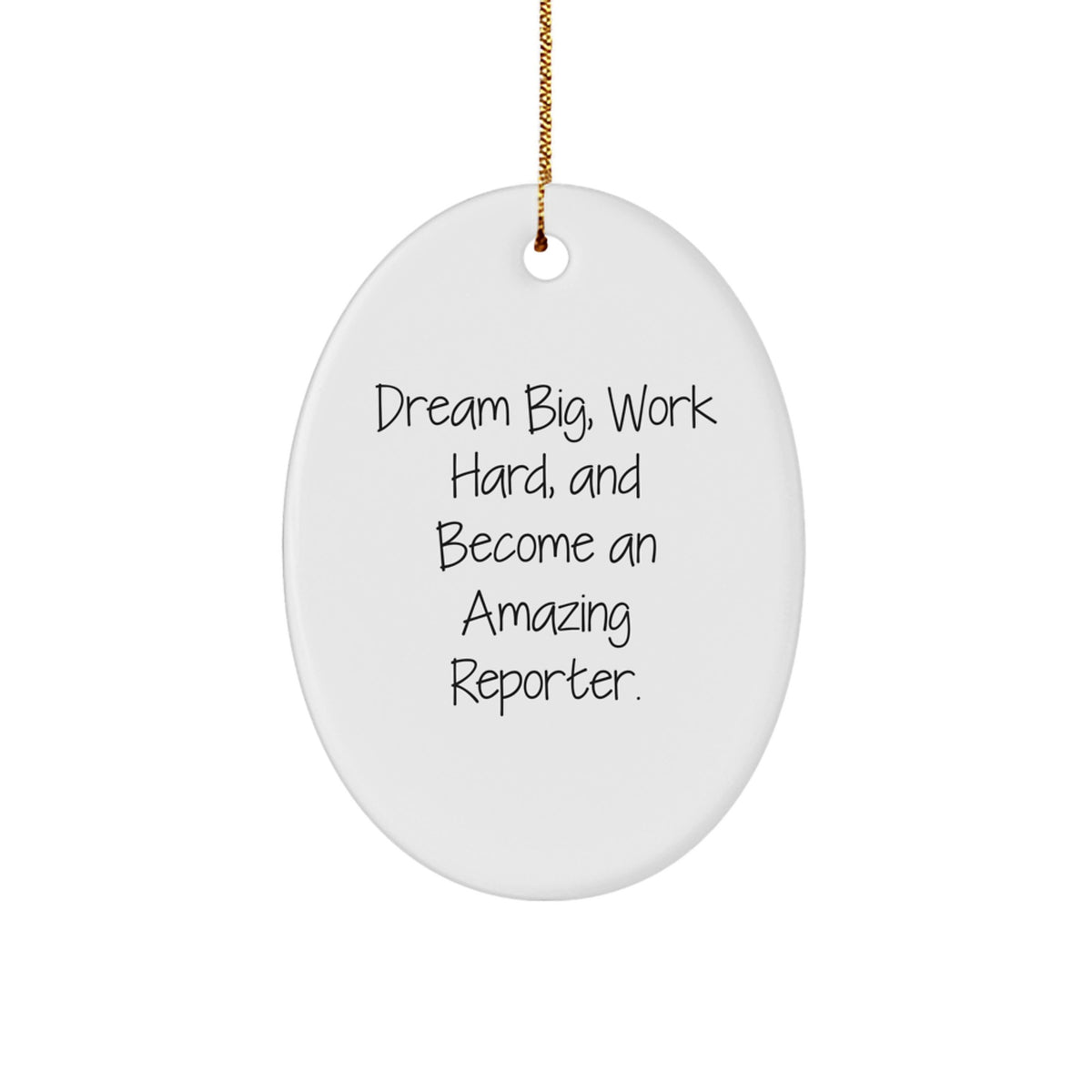 Funny Reporter Gifts from Friends - Inspiring Oval Ornament for Reporter Men, Dream Big on Christmas Unique Gifts - Image 1