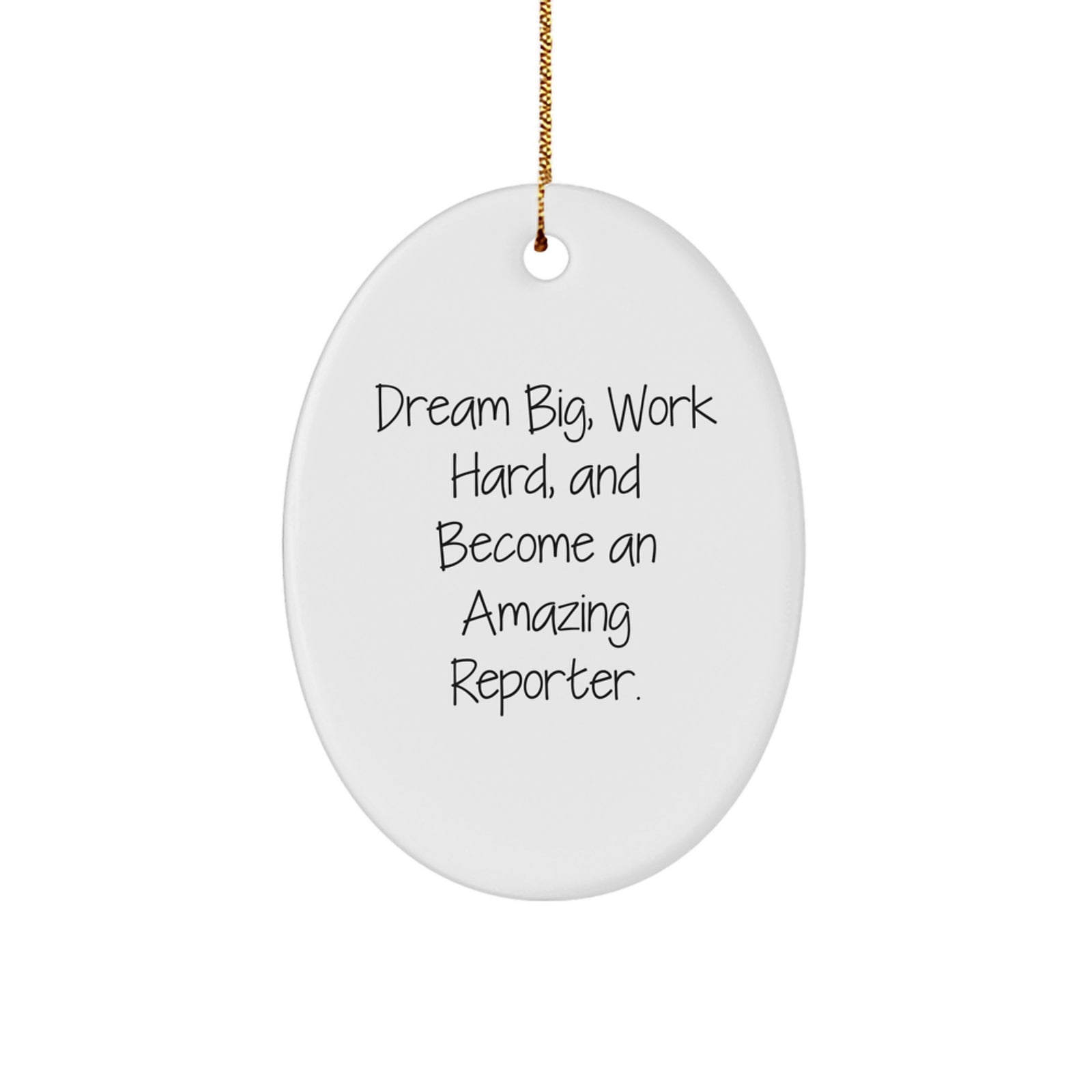 Funny Reporter Gifts from Friends - Inspiring Oval Ornament for Reporter Men, Dream Big on Christmas Unique Gifts - Image 1