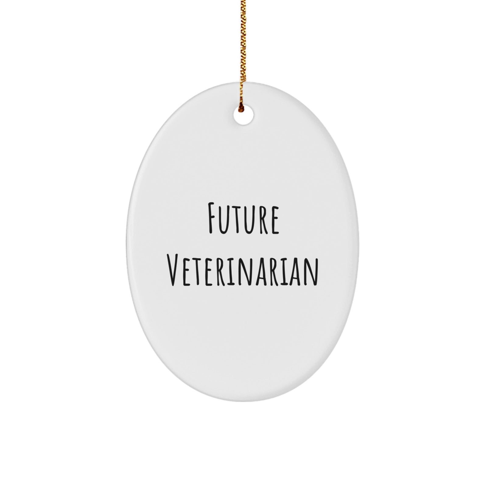 Funny Future Veterinarian Oval Ornament Gifts from Friends to Veterinarian Men Funny Quote Christmas Unique Gifts - Image 1