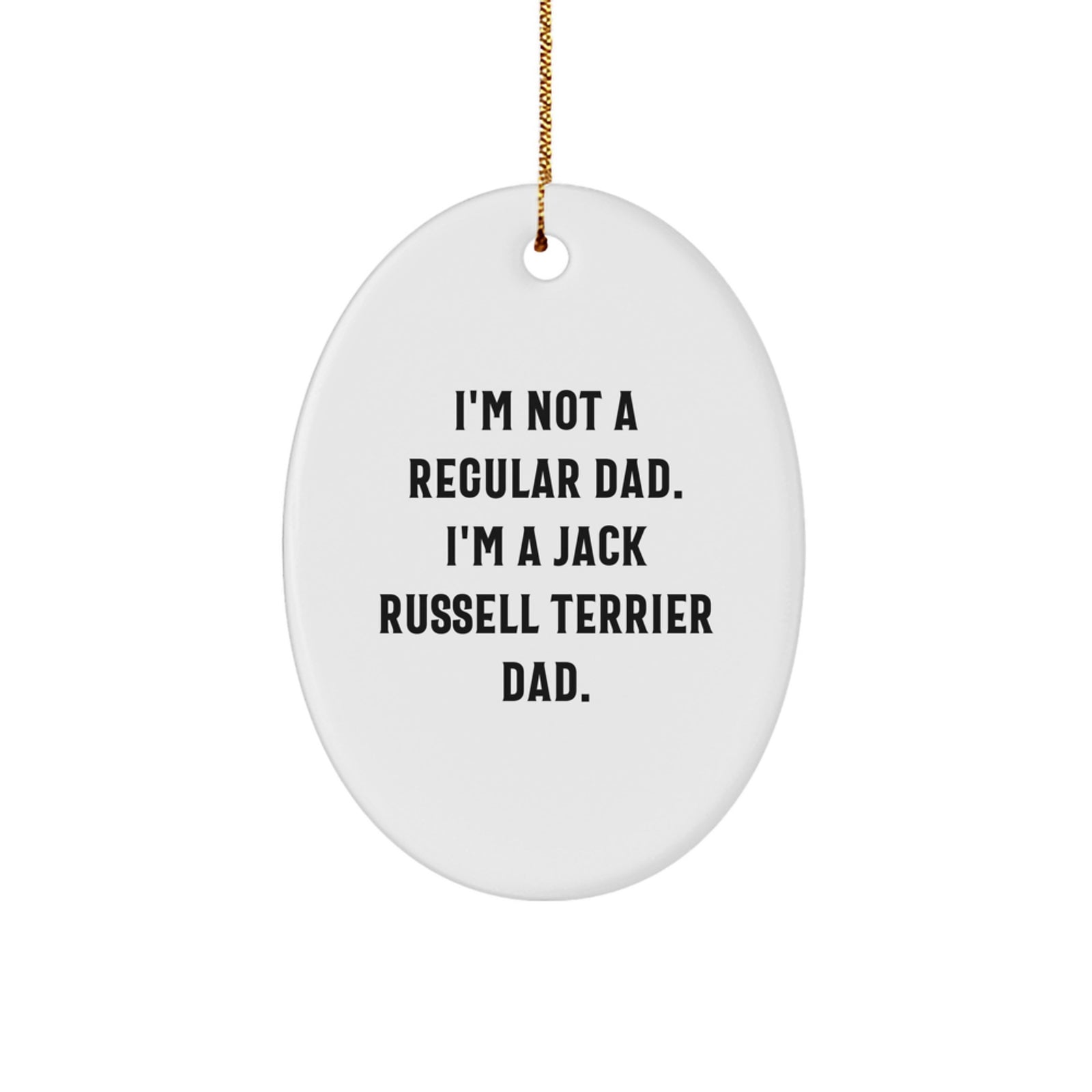 Jack Russell Terrier Dad Christmas Oval Ornament Gifts from Men to Jack Russell Terrier Dog Owners - Image 1