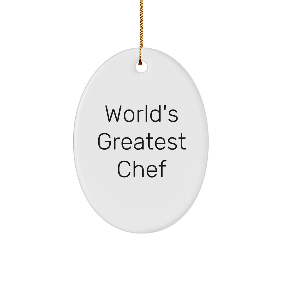 Christmas Gift Oval Ornament for Her – World's Greatest Chef Present - Image 1