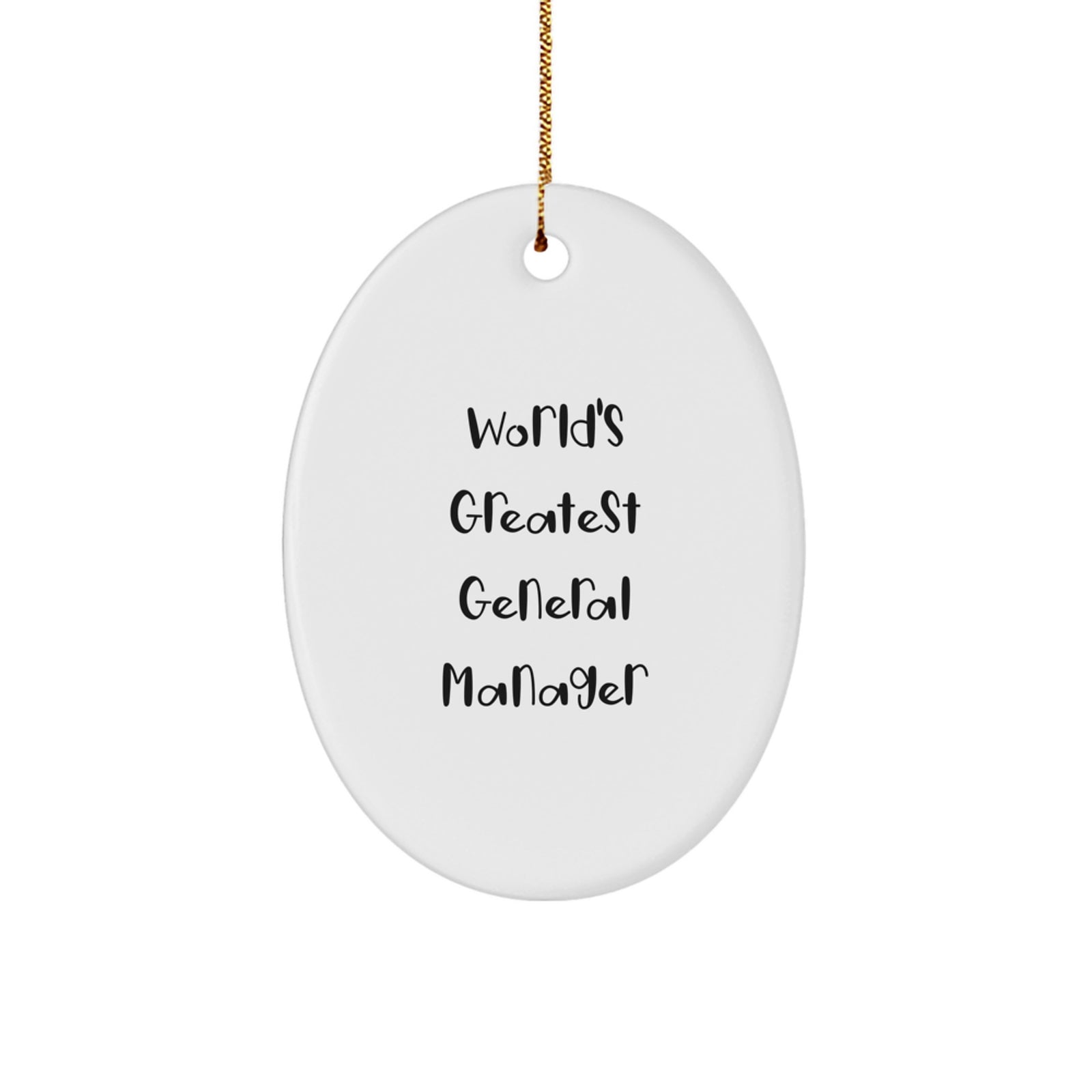 Funny World's Greatest General Manager Gifts from Men for Friends, Oval Ornament General Manager Christmas Unique Gifts - Image 1