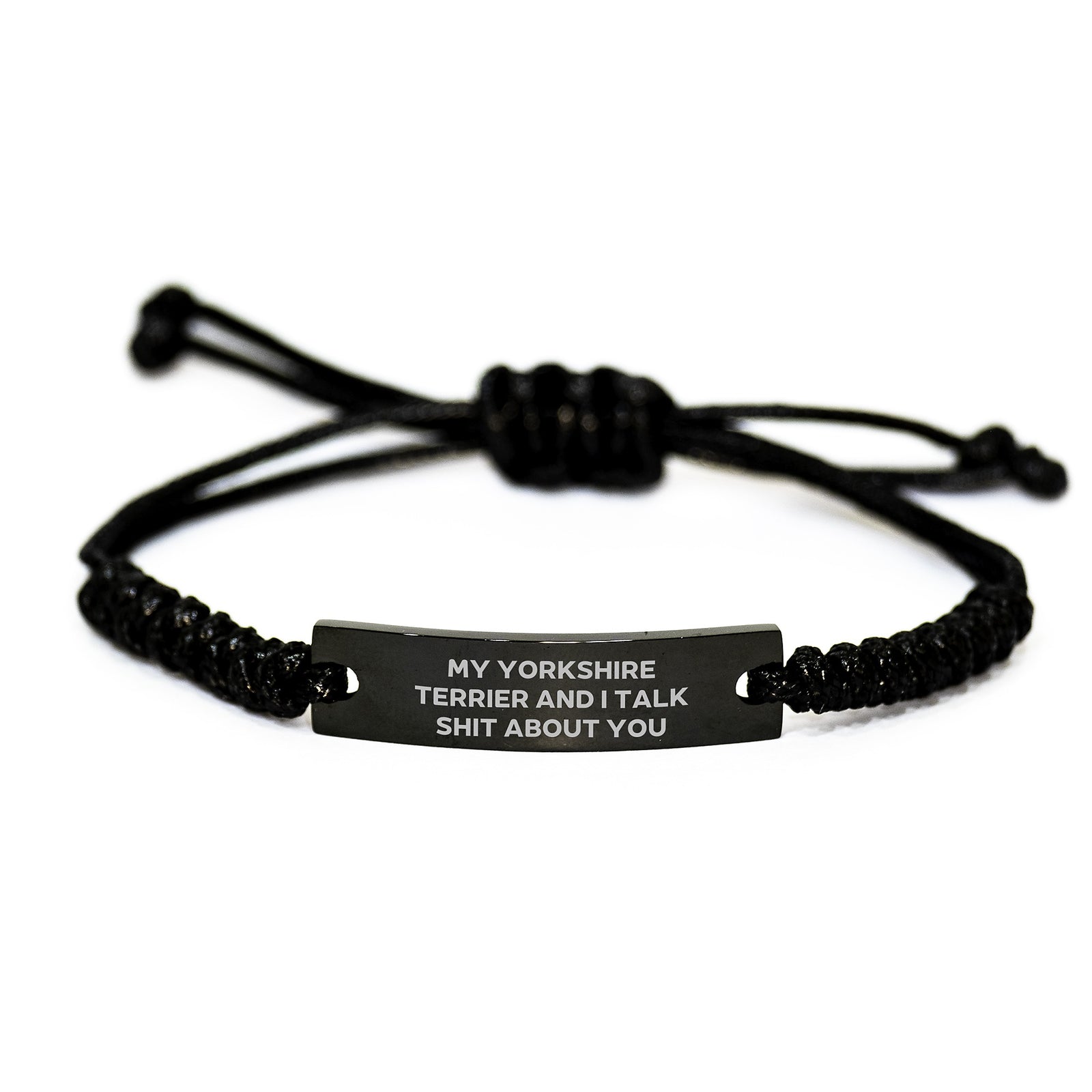 Yorkshire Terrier Keepsake Rope Bracelet for Him Birthday Gift - Image 1