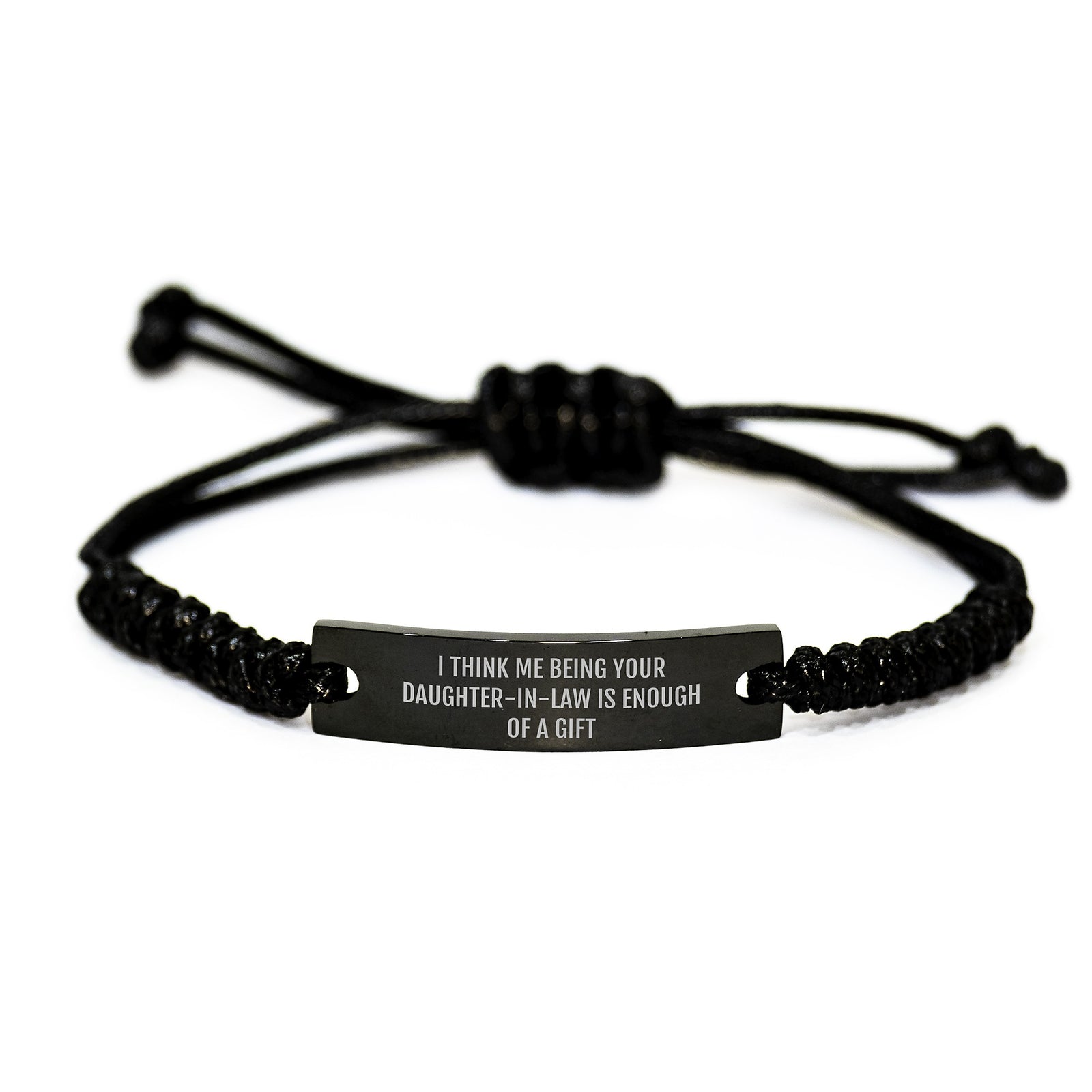 Funny Daughter-in-law Gifts from Men, Unique Rope Bracelet for Daughter-in-law, 'I Think Me Being Your Daughter-in-law Is Enough Of A Gift' with Graduation - Image 1