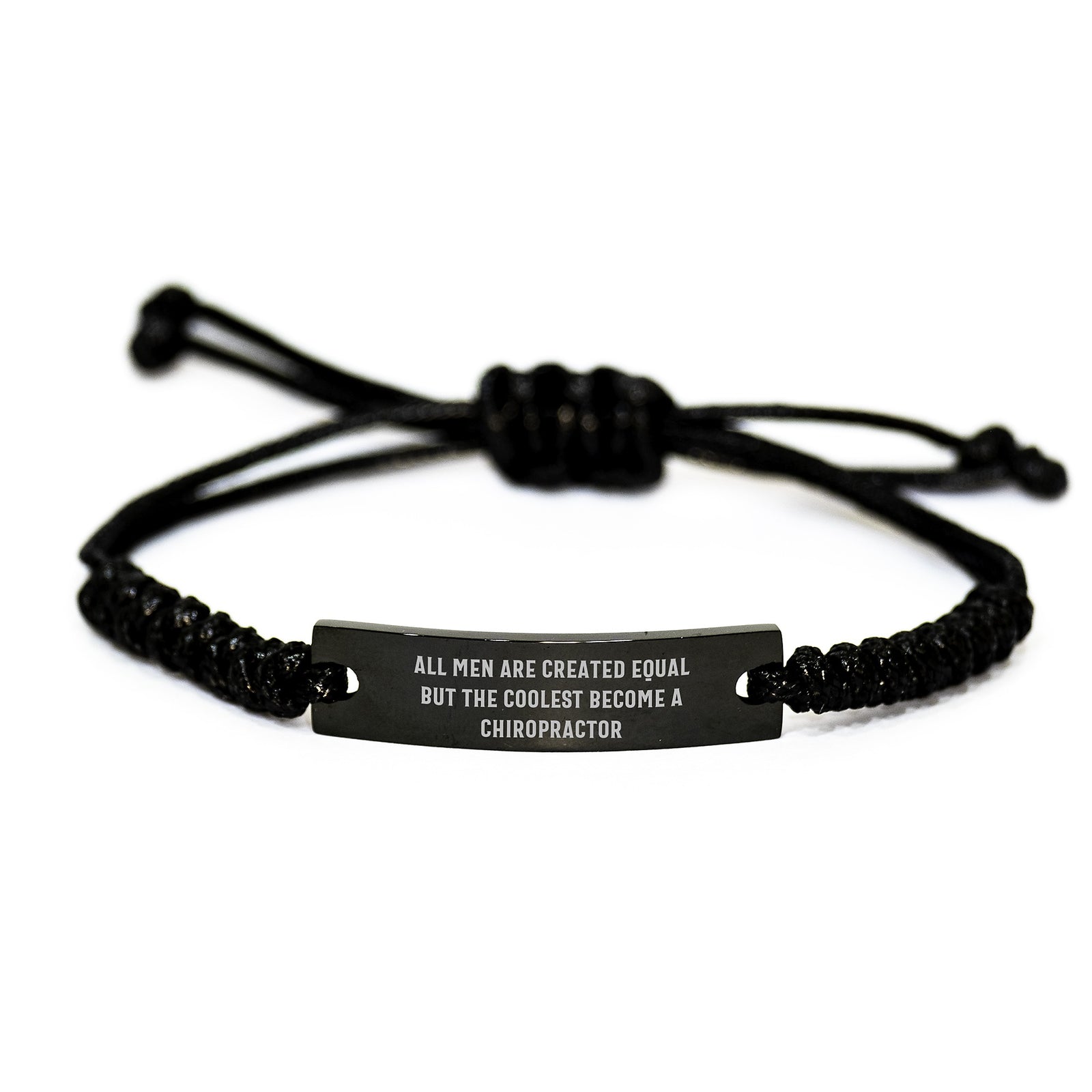 Funny Chiropractor Gifts for Him from Friends - 'All Men Are Created Equal But The Coolest Become A Chiropractor' Rope Bracelet Birthday Unique Gifts - Image 1