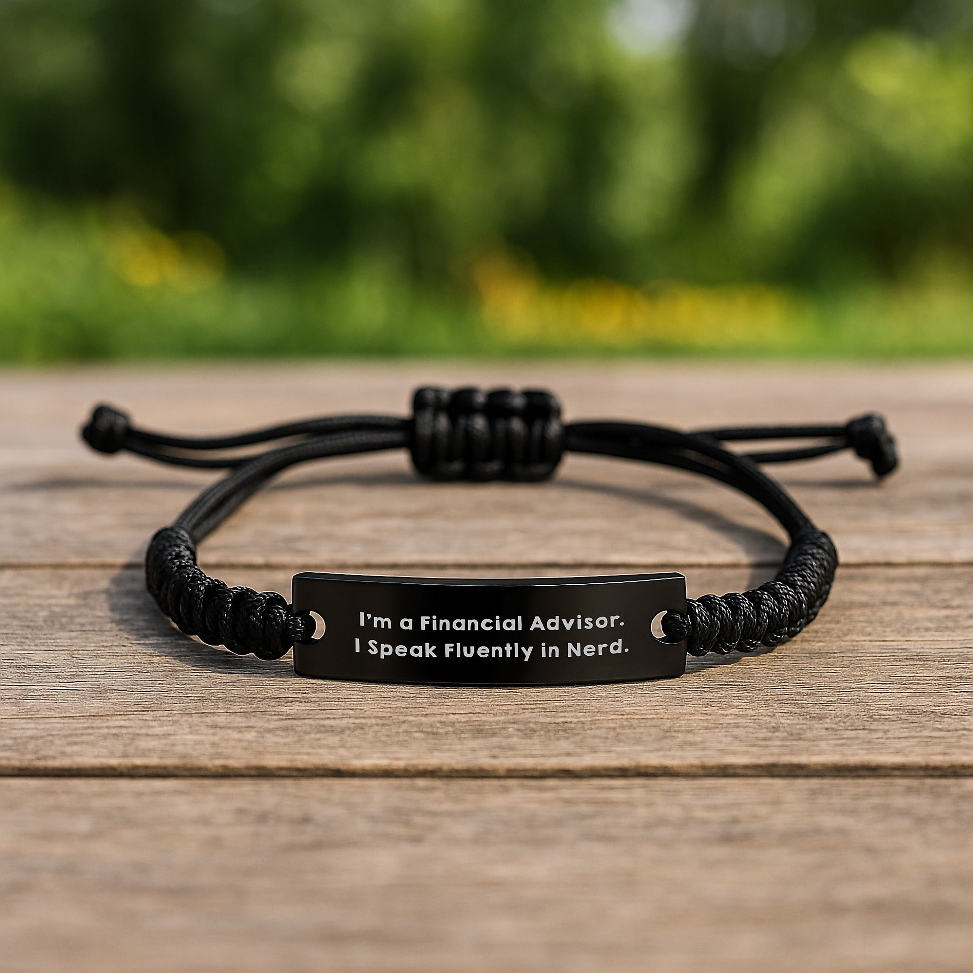 Financial Advisor Gifts from Friends to Graduating Men 'I'm A Financial Advisor. I Speak Fluently In genius.' Rope Bracelet, Perfect for Graduation Unique Gifts - Image 2