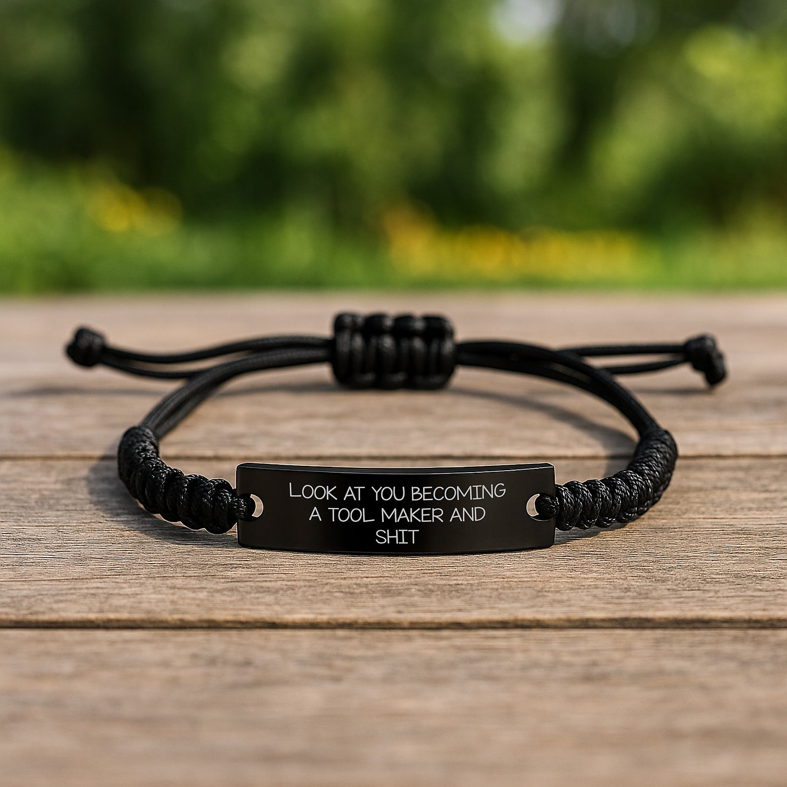 Birthday Gift Rope Bracelet for Her Present – Tool Maker Quote - Image 2