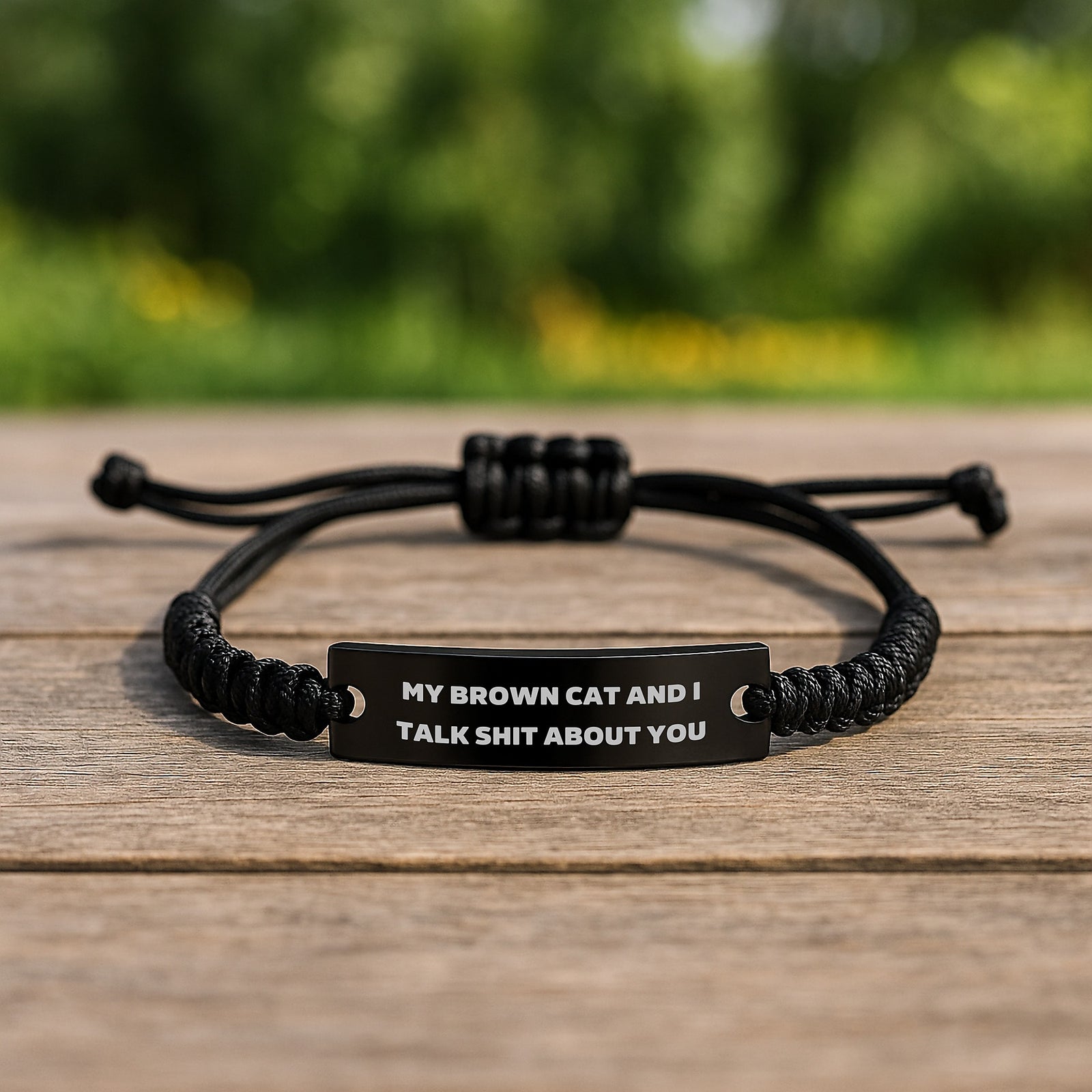 Funny Brown Cat Rope Bracelet Gifts for Brown Cat Lovers, Graduation Unique Gifts from Friends - Image 2