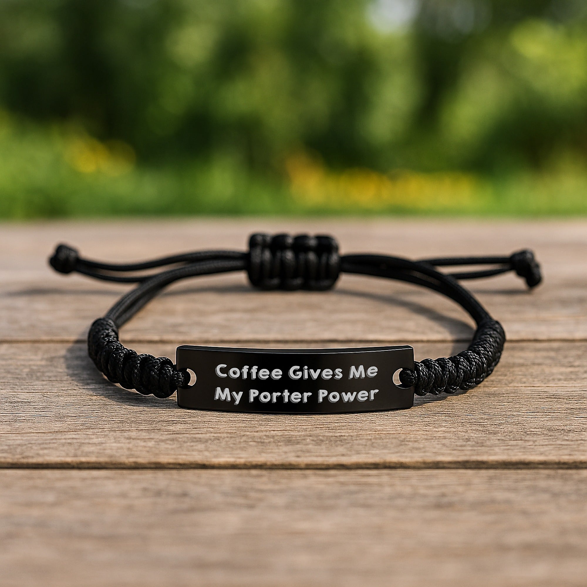 Funny Coffee Quote Rope Bracelet Gifts for Porter from Friends, Family, or Coworkers Graduation Unique Gifts - Image 2