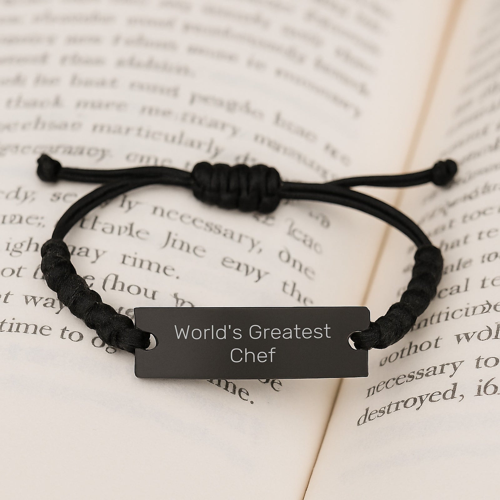 Chef Keepsake Rope Bracelet for Him Birthday Gift Engraved Premium - Image 3