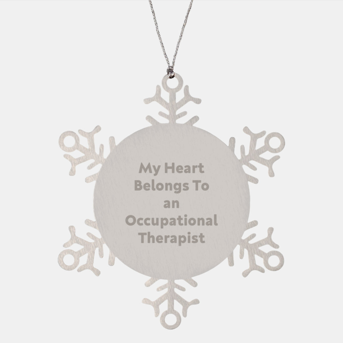 Funny Occupational Therapist Gifts from Friends for Occupational Therapists, Snowflake Ornament, My Heart Belongs To An Occupational Therapist Christmas Unique - Image 1
