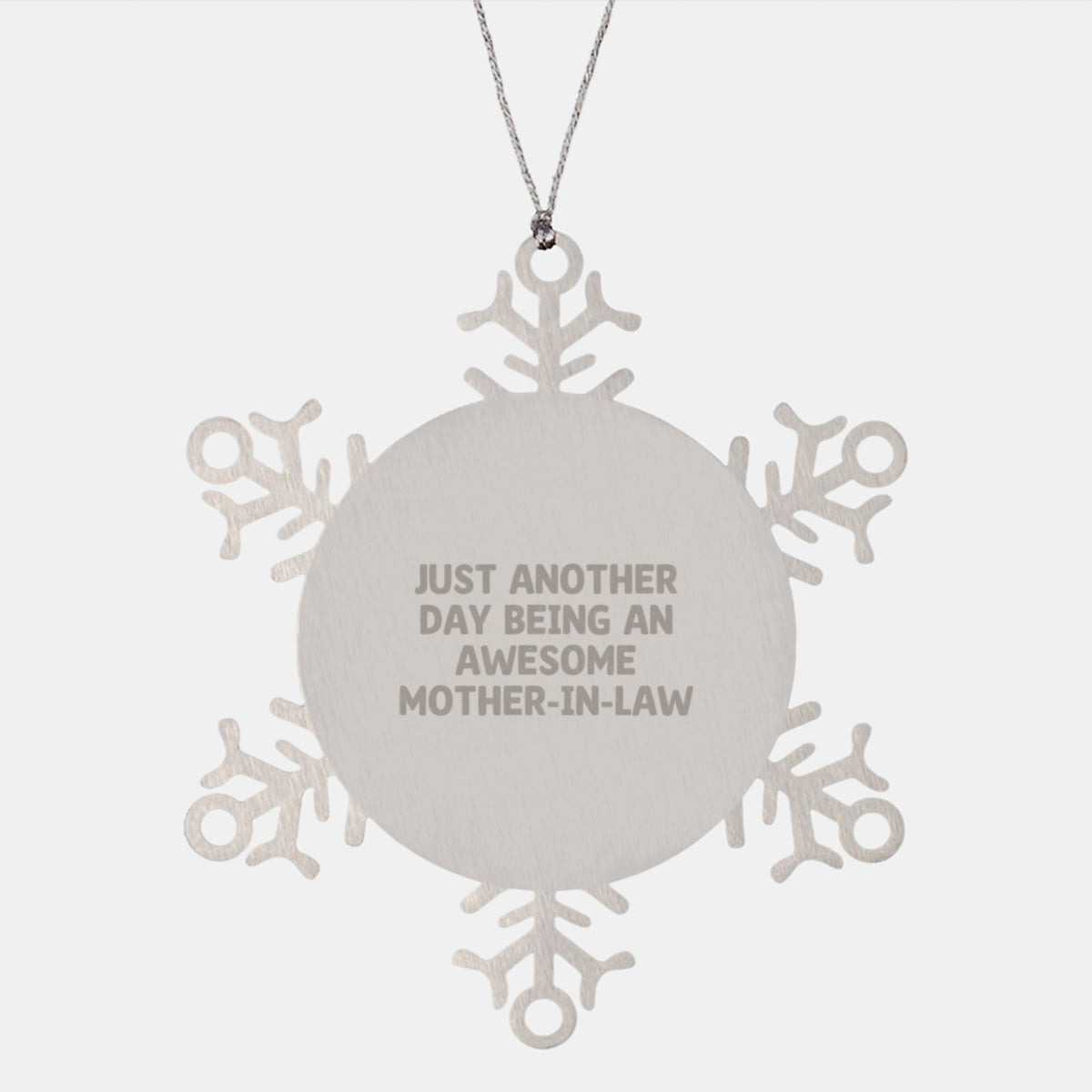 Funny Mother-in-Law Gifts from Men, Unique Snowflake Ornaments for Christmas, Inspirational Quote 'Just Another Day Being An Awesome Mom-in-law' - Image 1