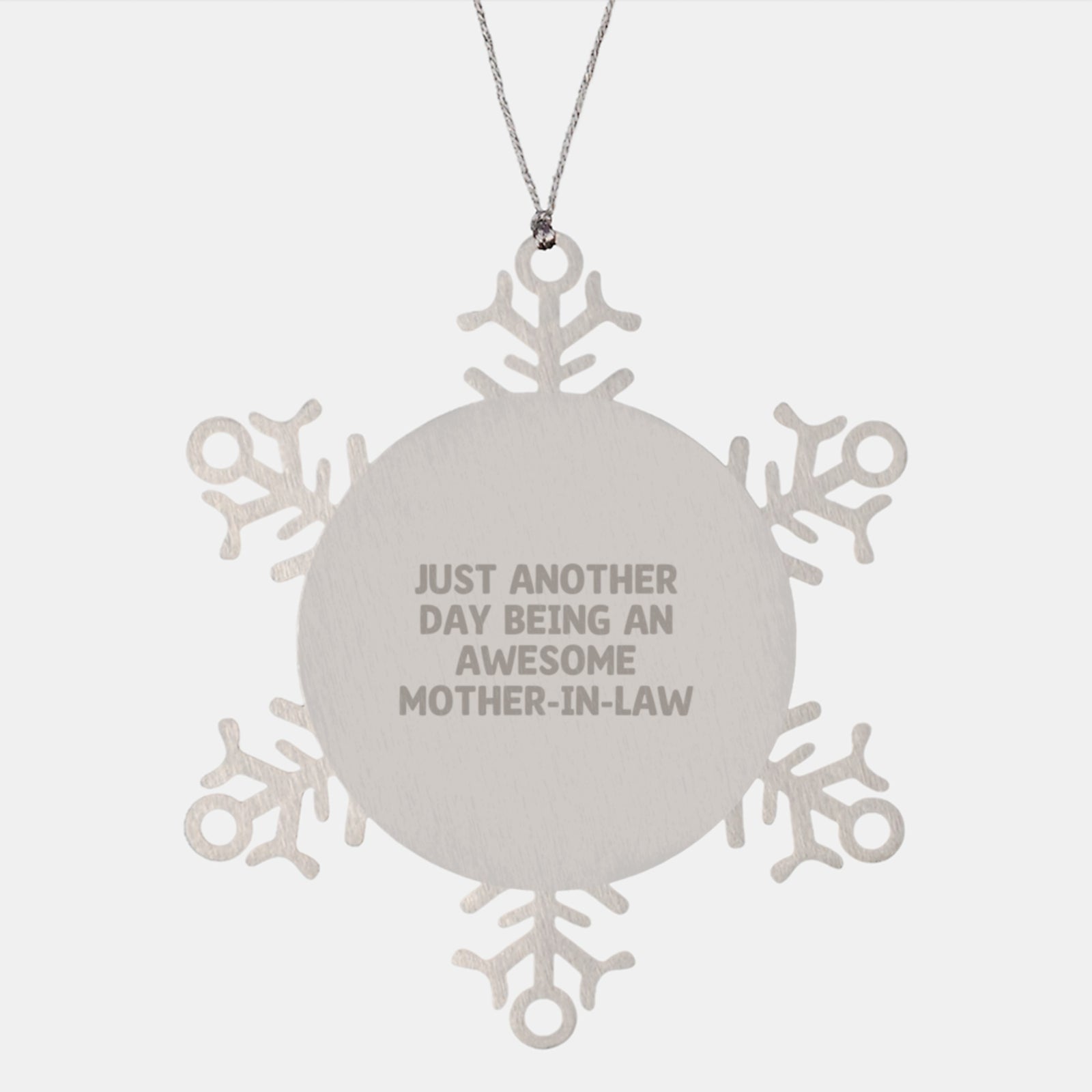 Funny Mother-in-Law Gifts from Men, Unique Snowflake Ornaments for Christmas, Inspirational Quote 'Just Another Day Being An Awesome Mom-in-law' - Image 1