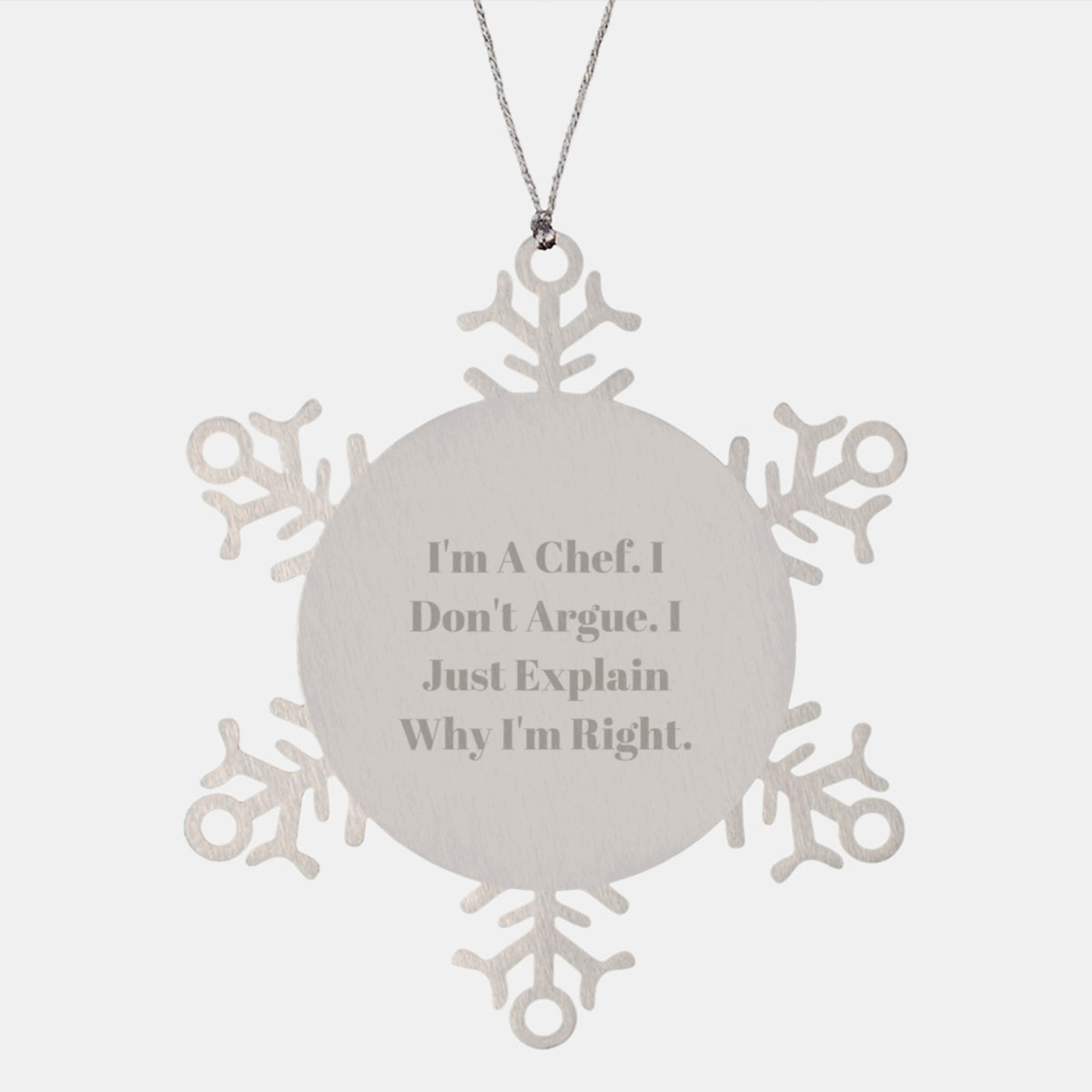 Gifts for the Chef in Your Life, Snowflake Ornament for Men, Funny Quote, Christmas Unique Gifts from Friends, Family, or Coworkers - Image 1