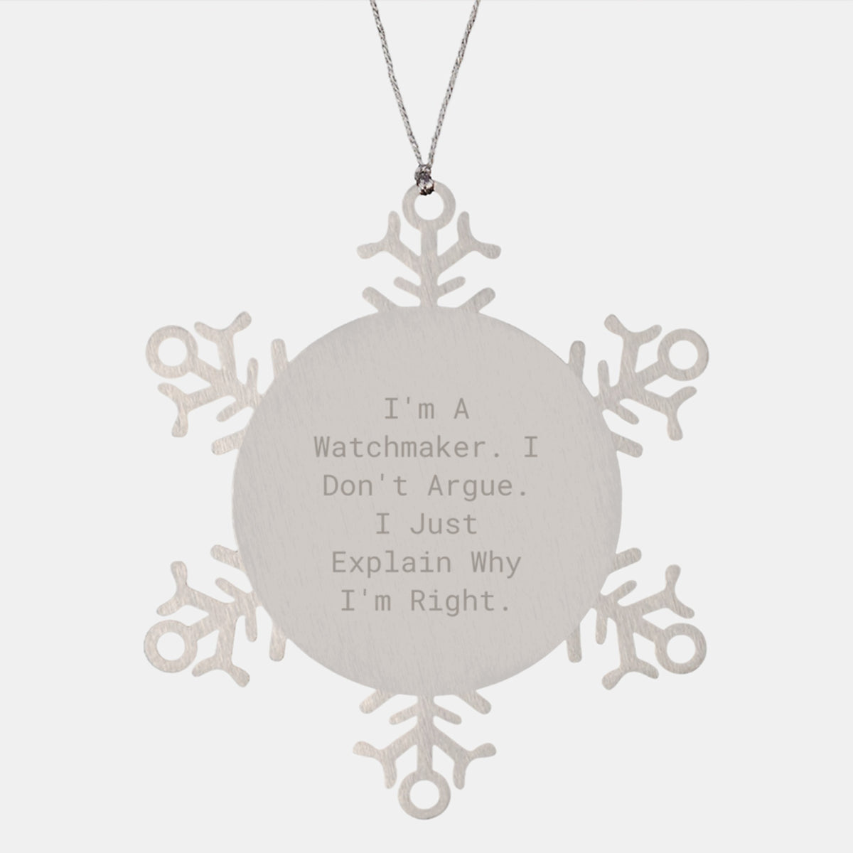 Funny Watchmaker Gifts from Friends for Men - Snowflake Ornament Stainless Steel, Unique Christmas Unique Gifts - Image 1