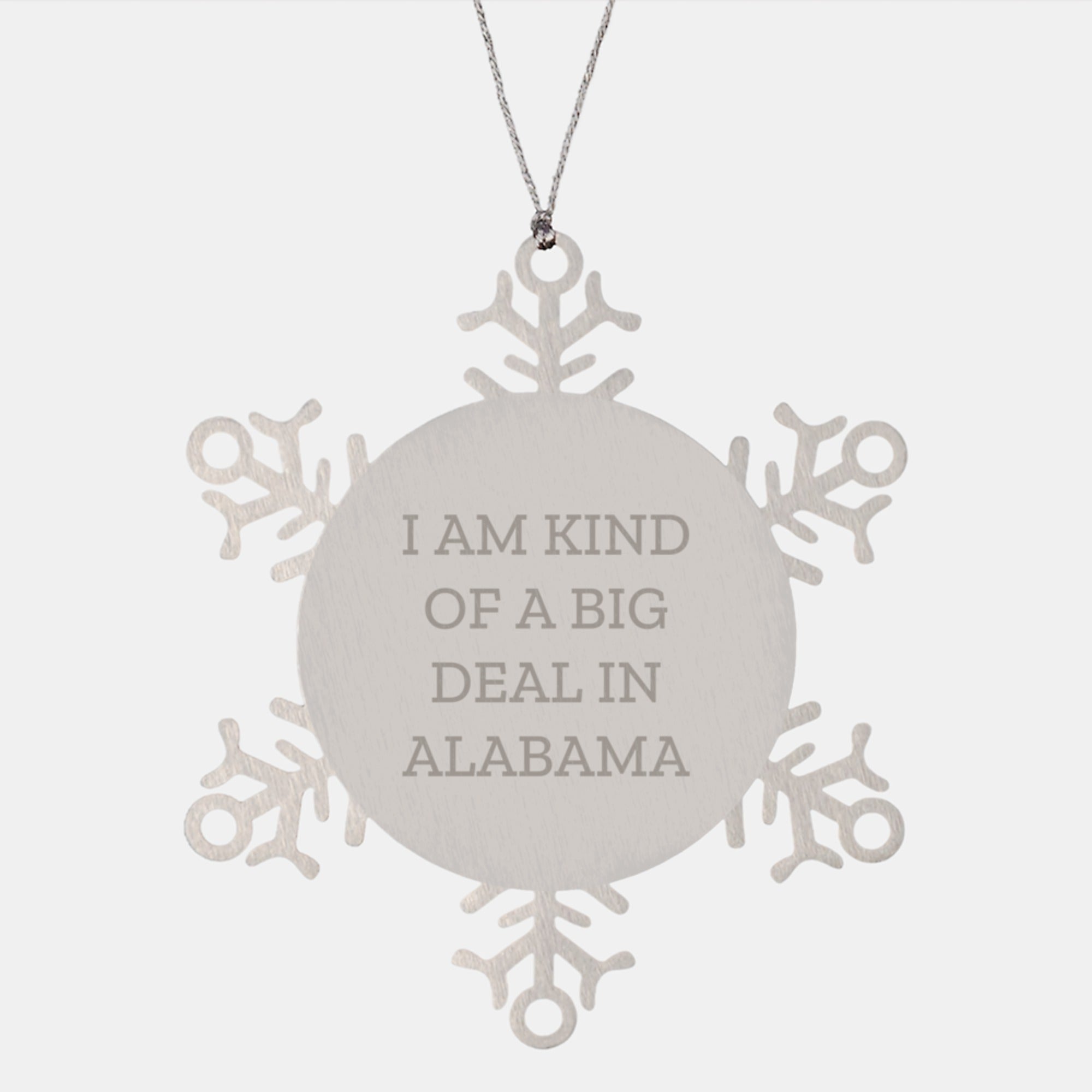 Funny Alabama Snowflake Ornaments for Gifts from Men, Women, Friends to Family, Coworkers, Alabama Enthusiasts, Unique Christmas Unique Gifts - Image 1