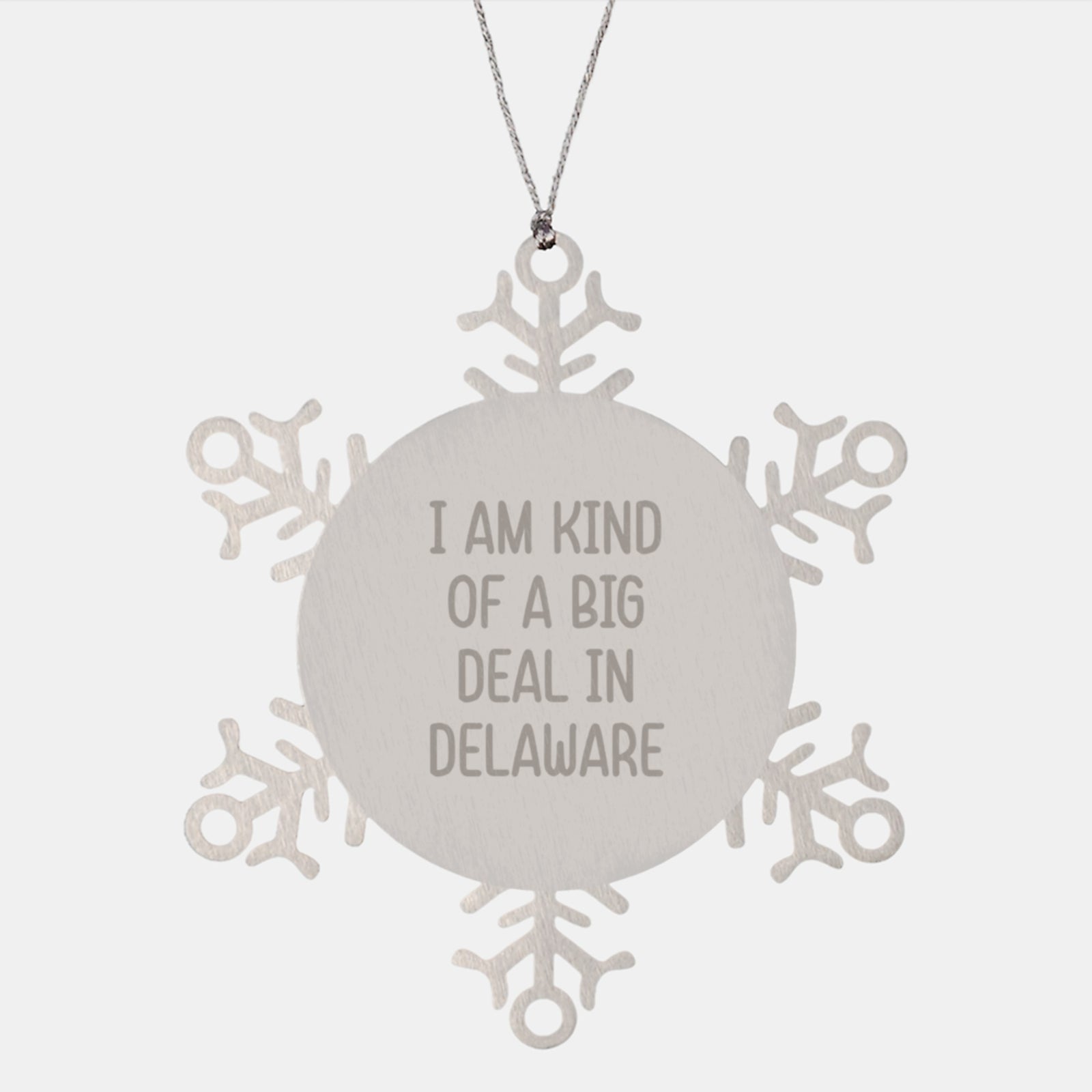 Delaware Snowflake Ornaments, Funny Quote Gifts from Delaware, Christmas Unique Gifts for Men, Women, Friends from Delaware, 'I Am Kind Of A Prime Selection In Delaware' Snowflake - Image 1