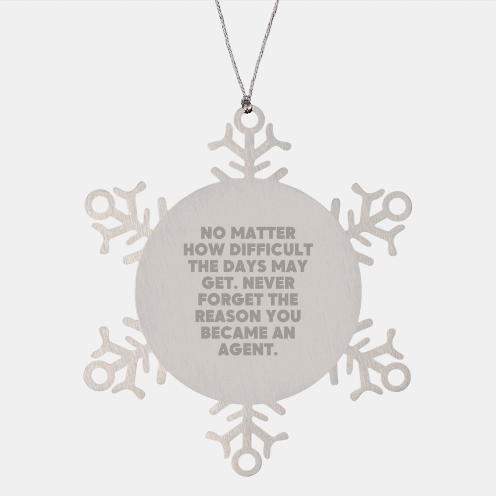 Christmas Unique Gifts for Agents - Inspirational Snowflake Ornament from Men - Agent Snowflake Decoration - Image 1