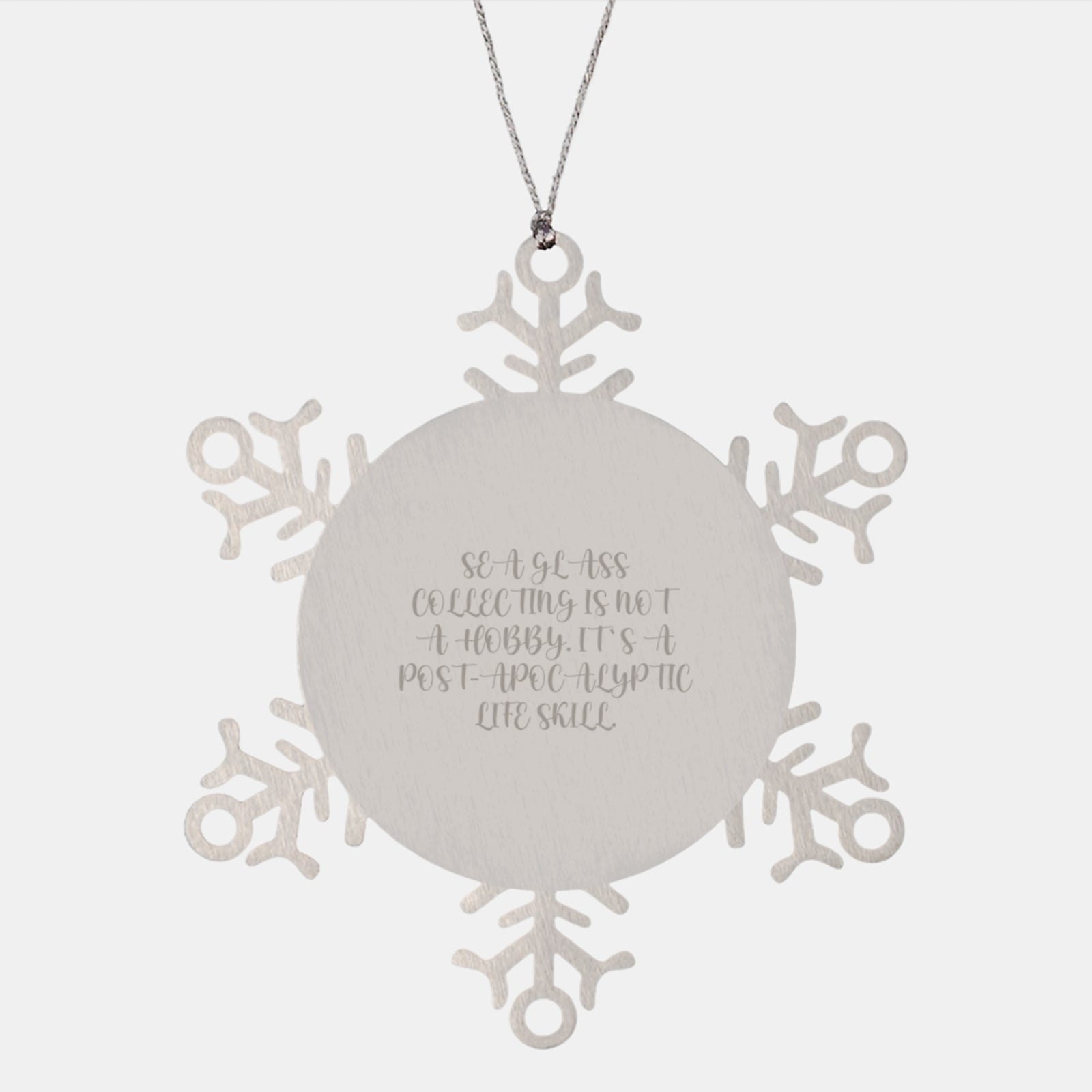 Funny Sea Glass Collecting Gifts from Friends for Men, Unique Snowflake Ornament for Christmas - Image 1