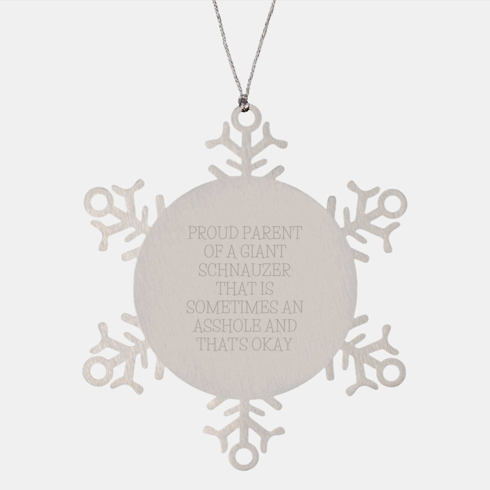 Gifts for Proud Giant Schnauzer Dog Parents - Snowflake Ornament by Men - Unique Christmas Decorations for Home - Image 1