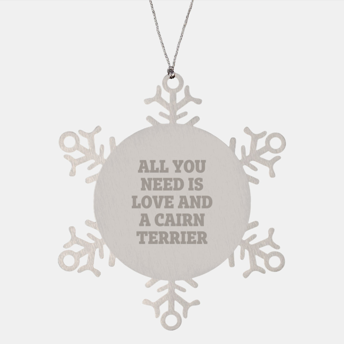 Cairn Terrier Dog Snowflake Ornament, Funny Quote Gifts from Men to Cairn Terrier Dog Lovers, Christmas Unique Gifts for Friends - Image 1