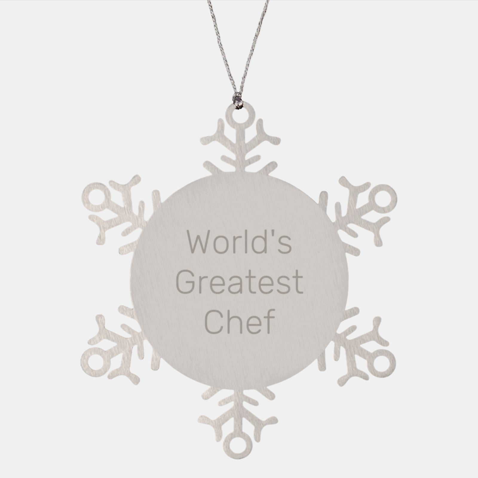 Christmas Gift Snowflake Ornament for Her Present World's Greatest Chef - Image 1
