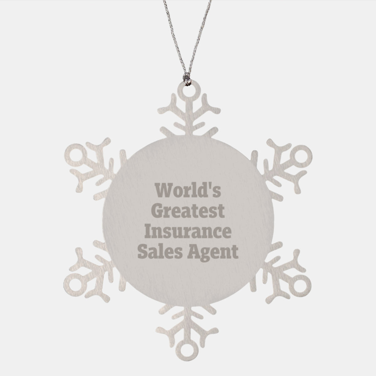 Funny 'World's Greatest Insurance Sales Agent' Snowflake Ornament Gifts for Insurance Sales Agent Friends, Unique Christmas Unique Gifts from Men to Coworkers - Image 1