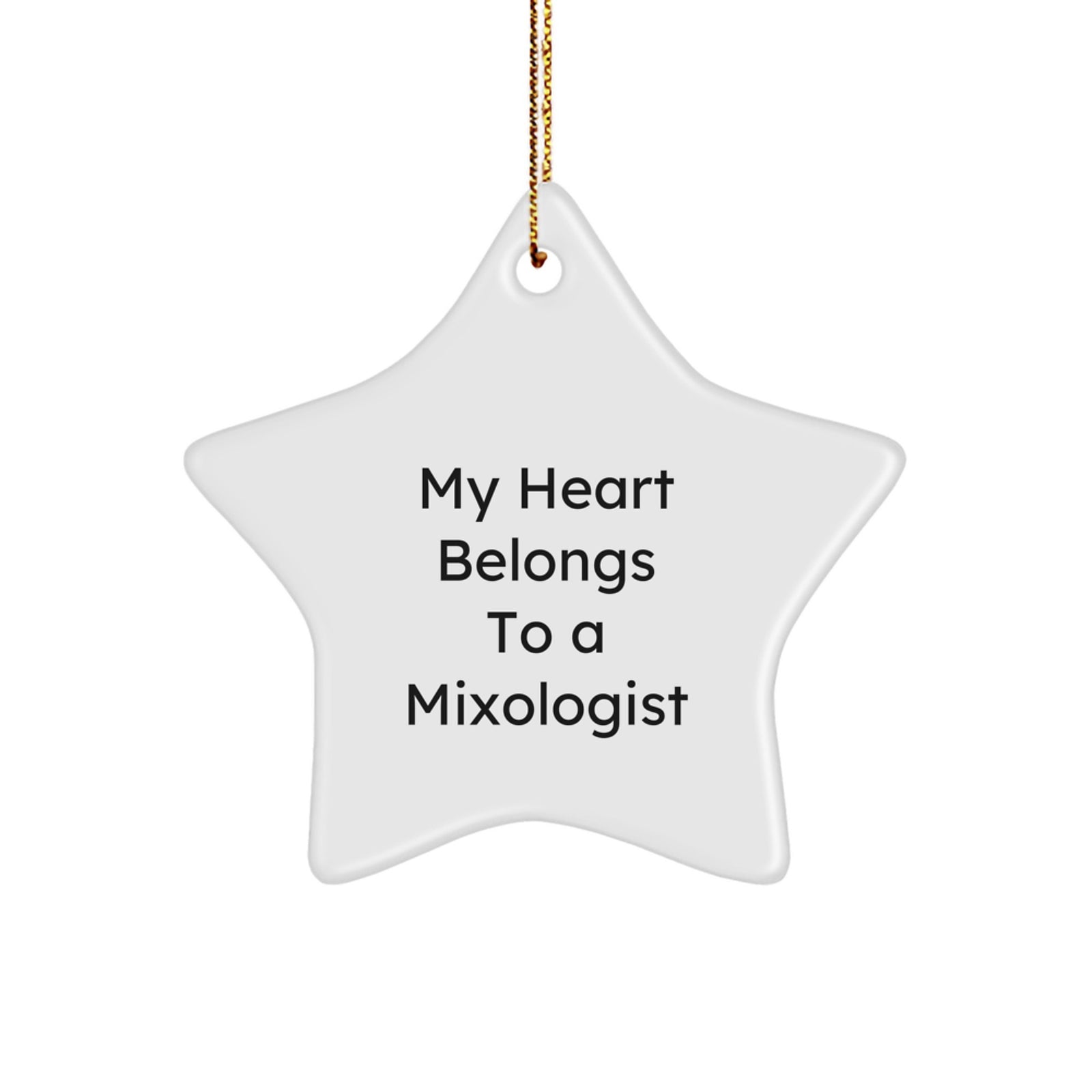 Gifts from Friends and Family for the Mixologist in Your Life - My Heart Belongs To A Mixologist Star Ornament for Christmas - Image 1