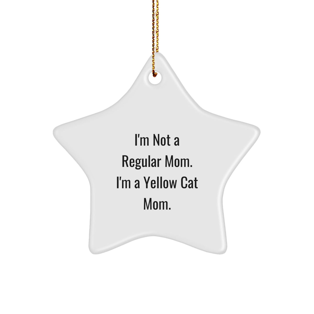 Funny Yellow Cat Mom Star Ornament Gift for Men Women Friends Family Christmas - Image 1