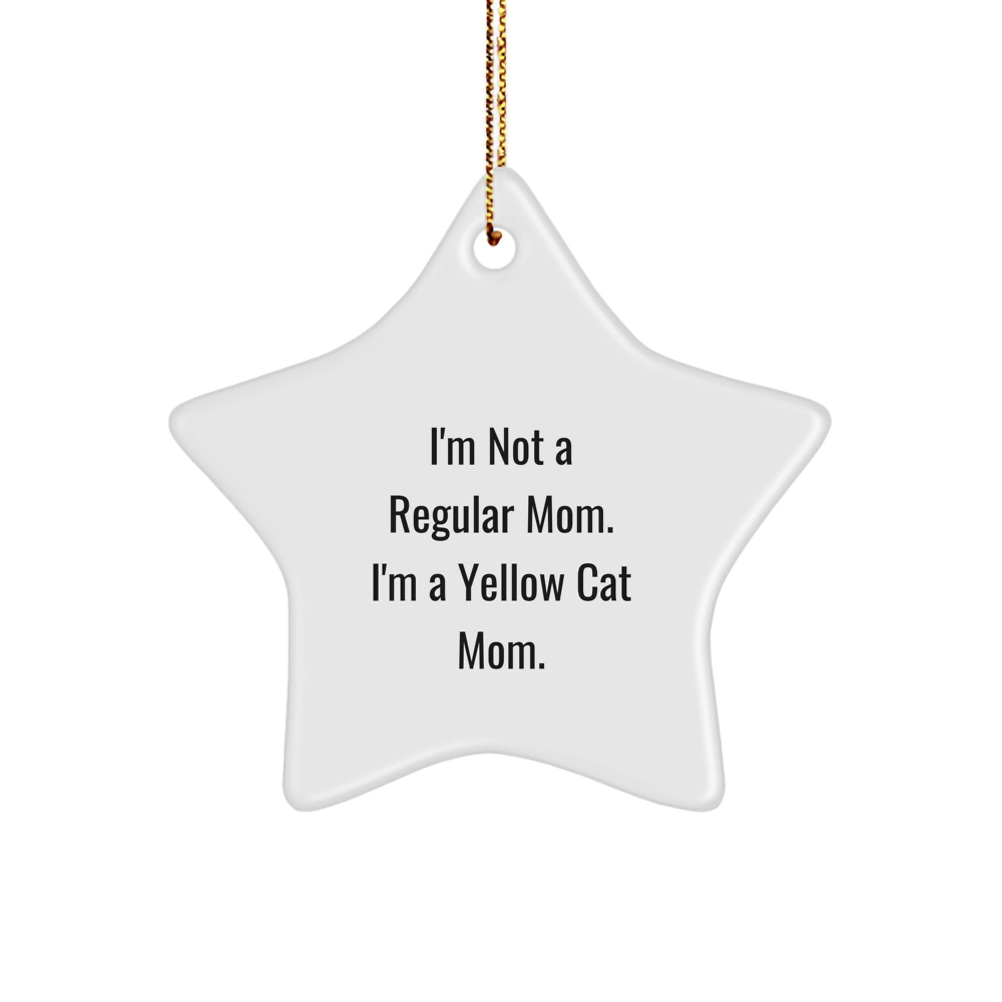 Funny Yellow Cat Mom Star Ornament Gift for Men Women Friends Family Christmas - Image 1