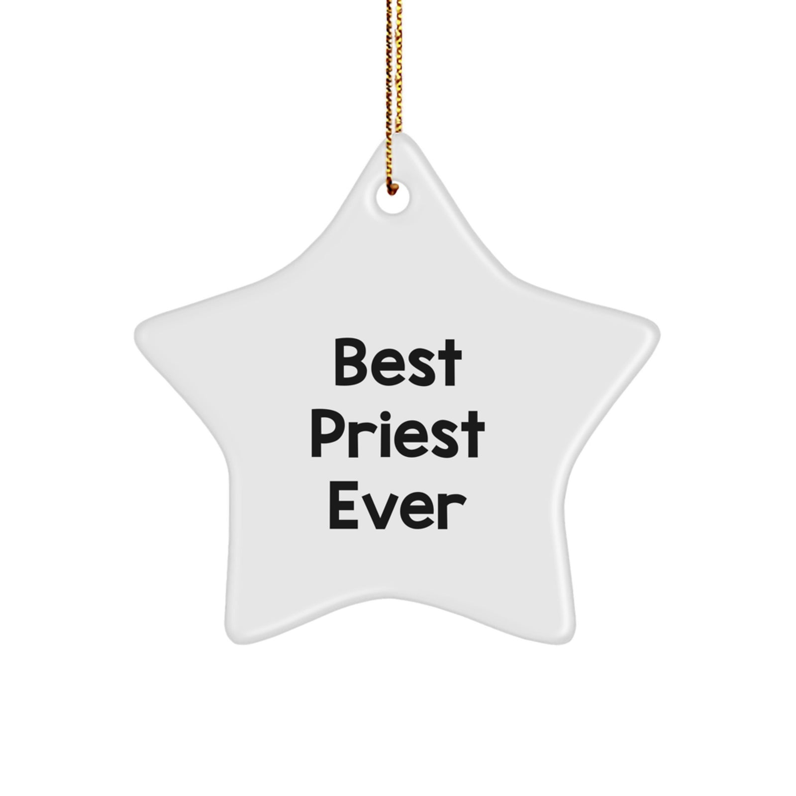 Funny Priest Christmas Unique Gifts from Men, Women, Friends and Family for Best Priest Ever Star Ornament - Image 1