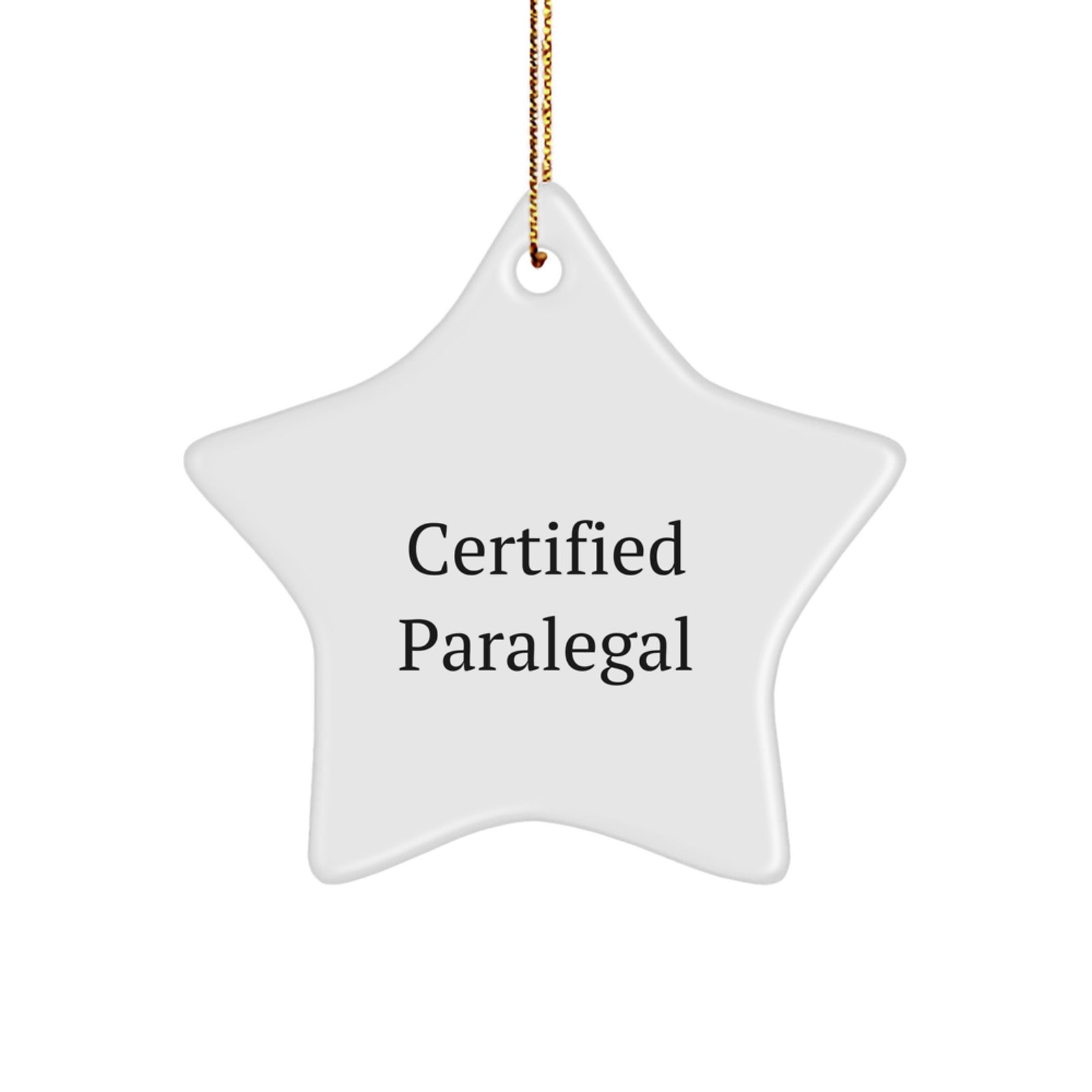 Certified Paralegal Star Ornament Gifts from Friends and Family for Christmas - Image 1