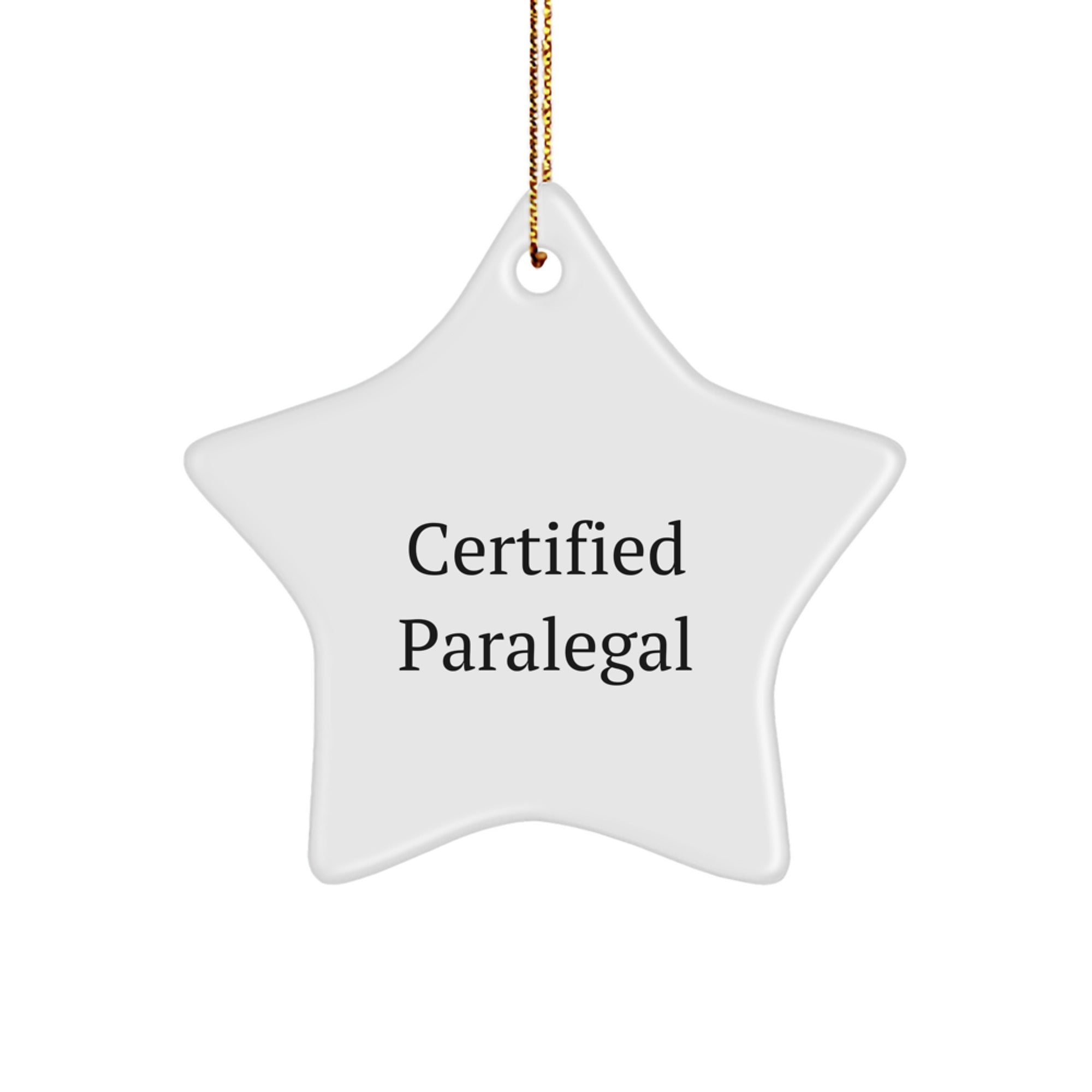 Certified Paralegal Star Ornament Gifts from Friends and Family for Christmas - Image 1