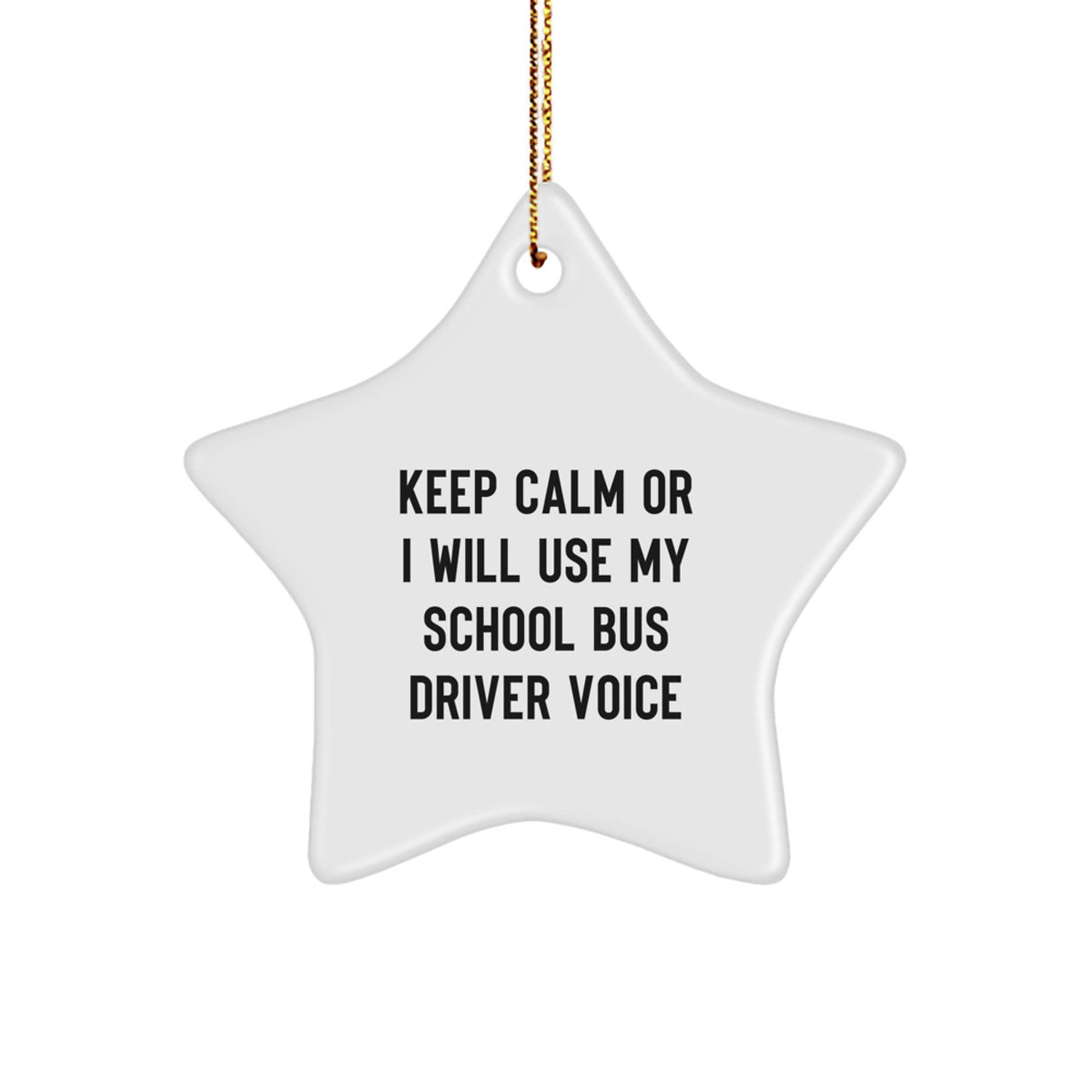 Funny Gifts from Family for School Bus Driver, Men, Women, Star Ornament, Christmas Unique Gifts, Keep Calm or I Will Use My School Bus Driver Voice - Image 1