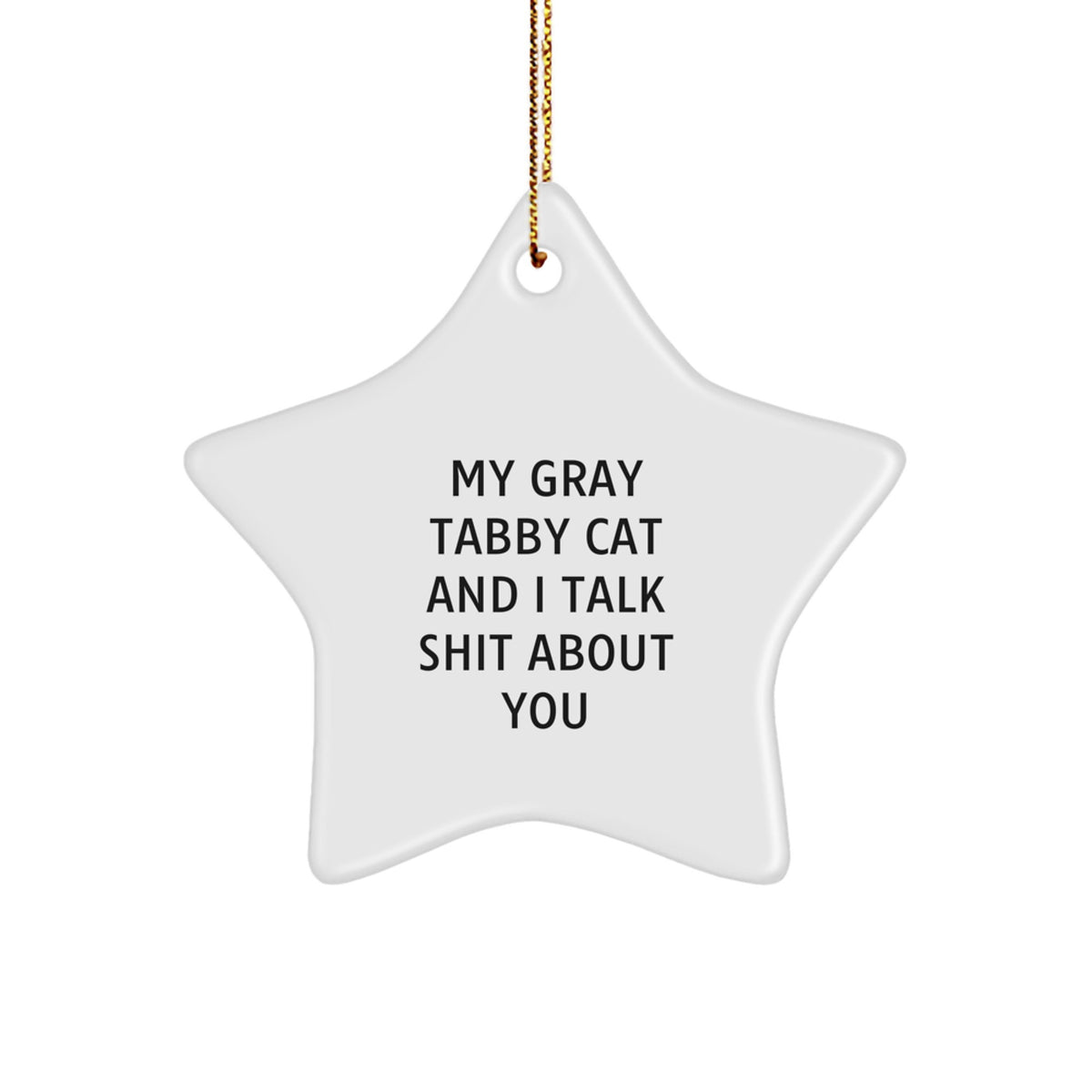 Sassy Gray Tabby Cat Christmas Ornament Gift for Friends - Image 1