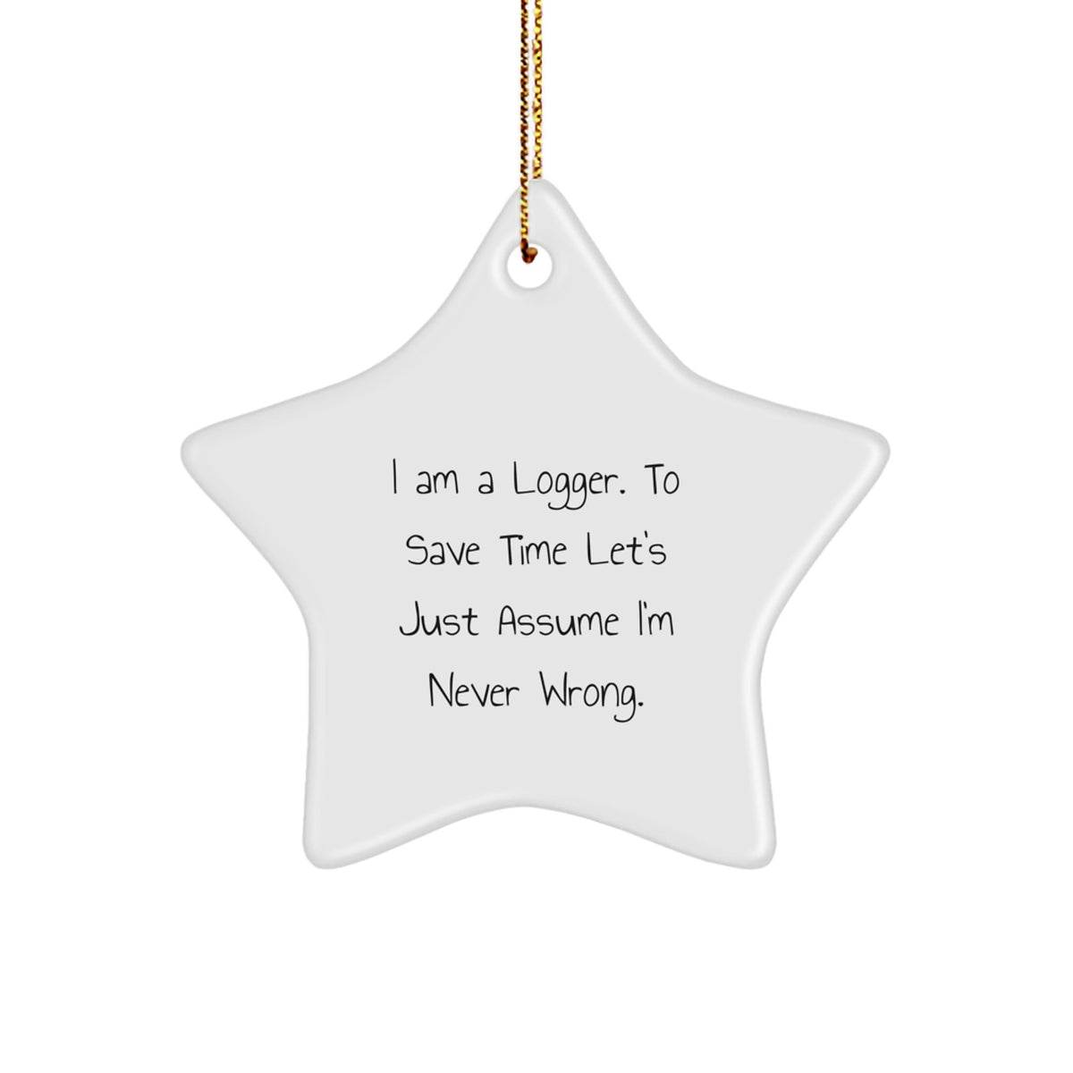 Funny Logger Star Ornament Gifts for Men from Friends at Christmas Time - Image 1