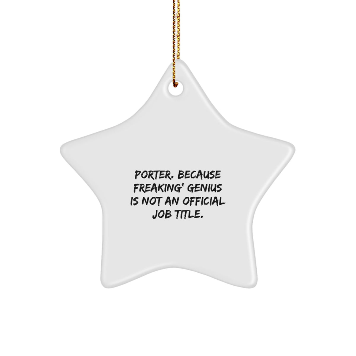 Quirky Porter Star Ornament Christmas Gift for Friends - Image 1