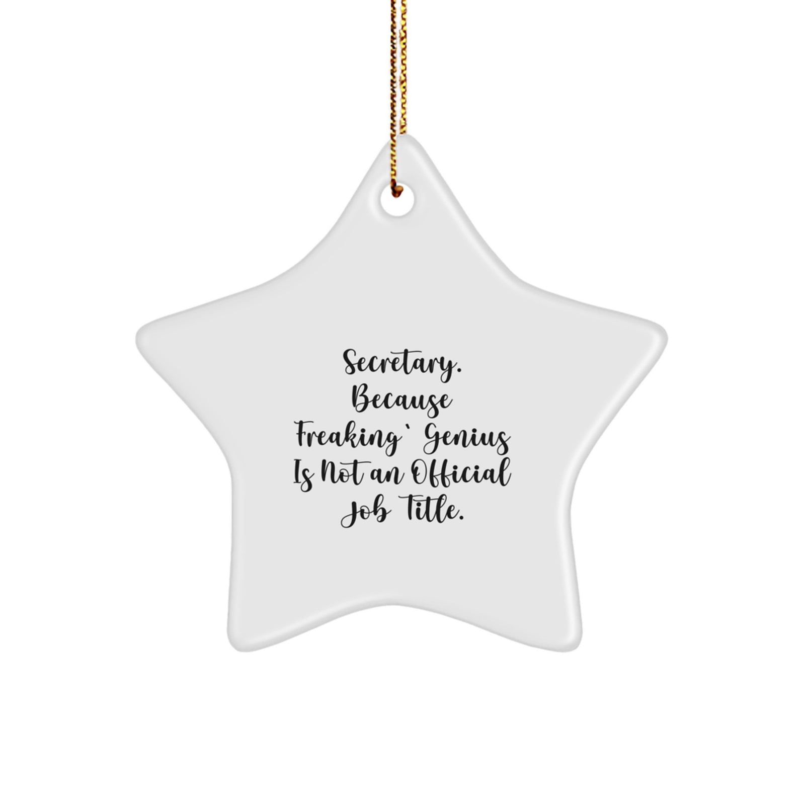 Funny Secretary Star Ornament Gifts from Men for Christmas, Unique Funny Gifts for Secretary, Star Shaped Decorative Figure - Image 1